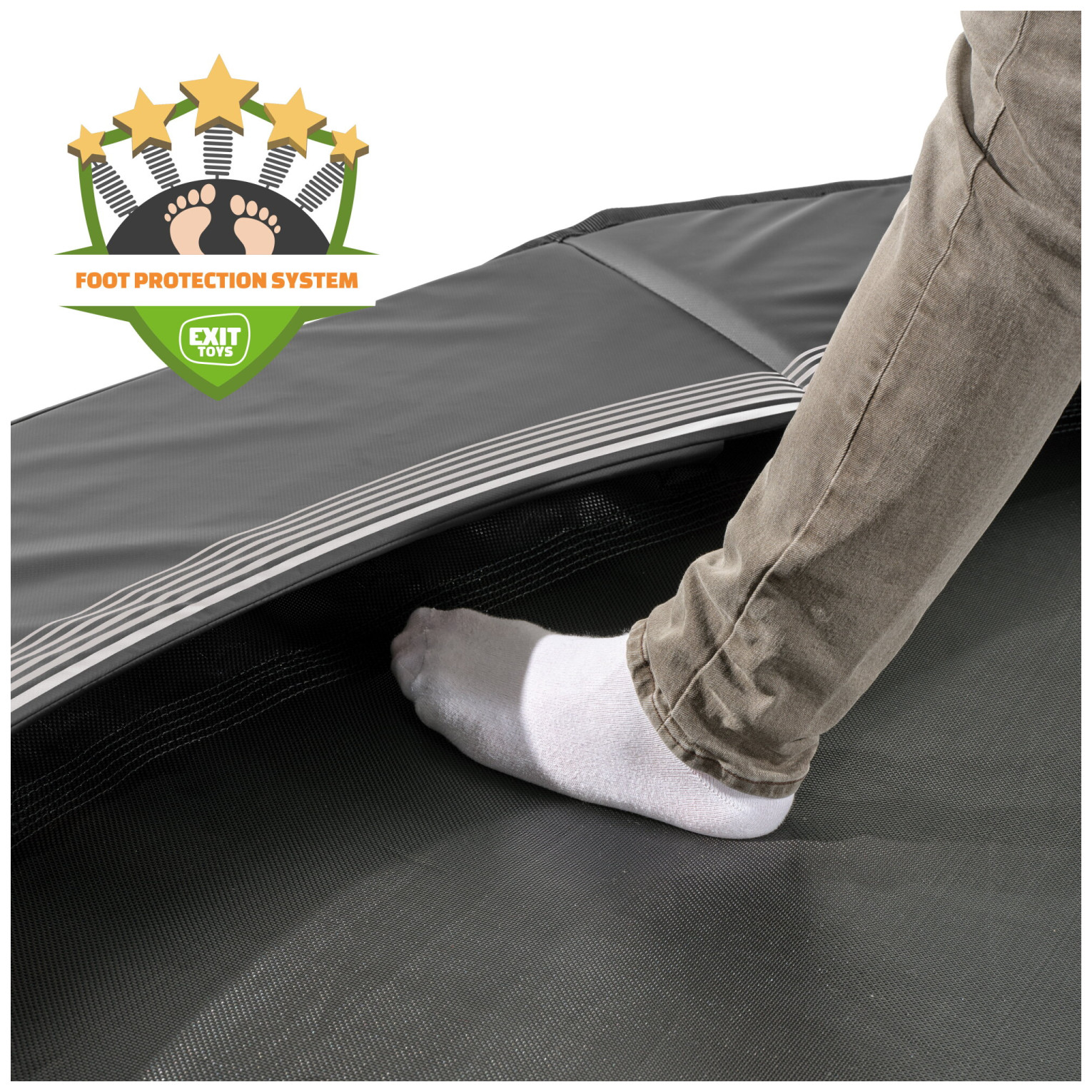 EXIT InTerra groundlevel sports trampoline ø366cm - zwart