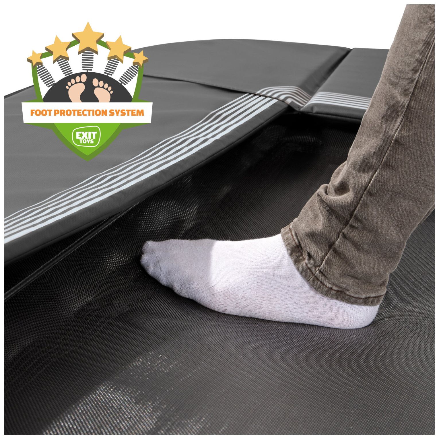 EXIT InTerra groundlevel sports trampoline 214x305cm - zwart
