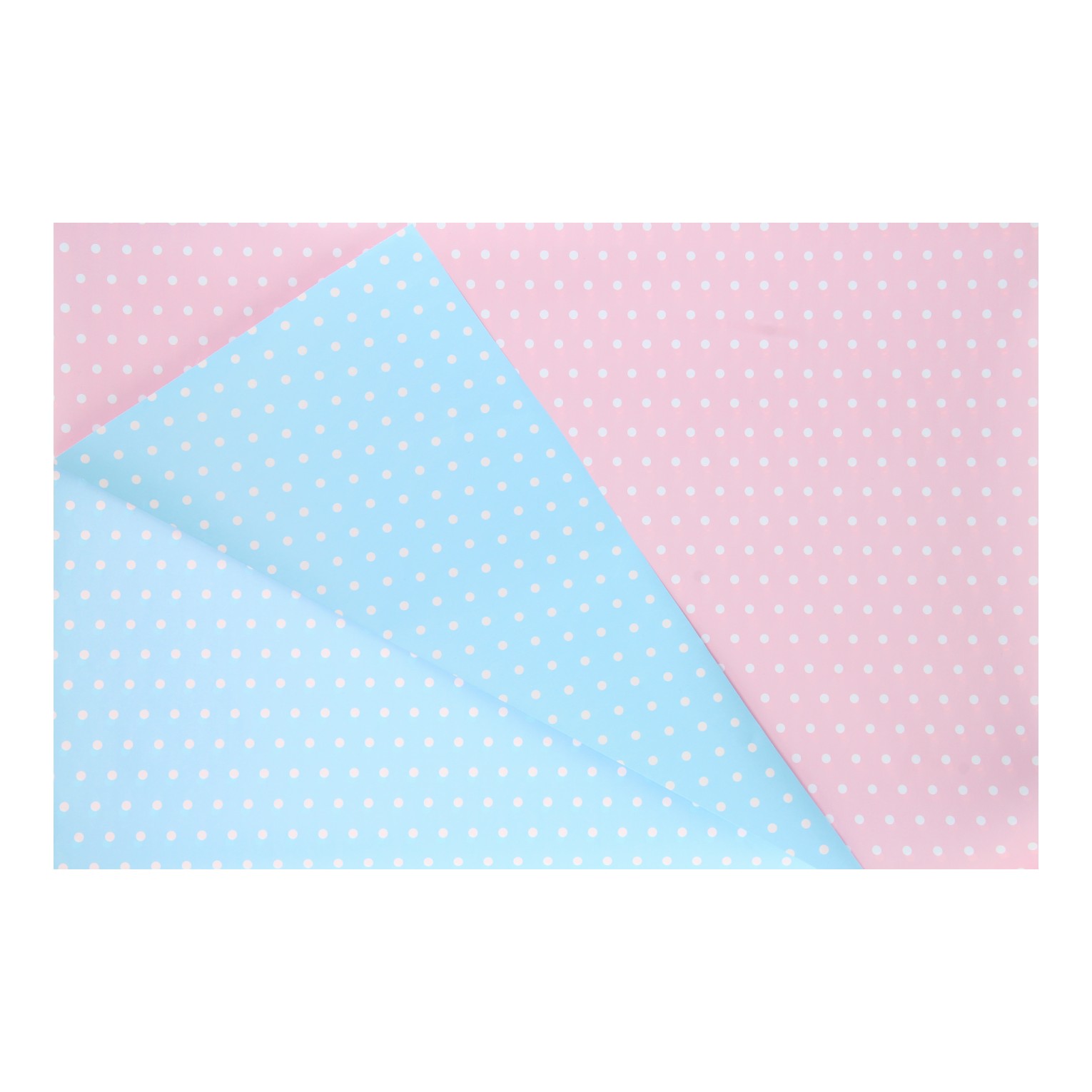 Geschenkpapier Rosa/Blau mit Punkten Doppelseitig, 3 mtr.