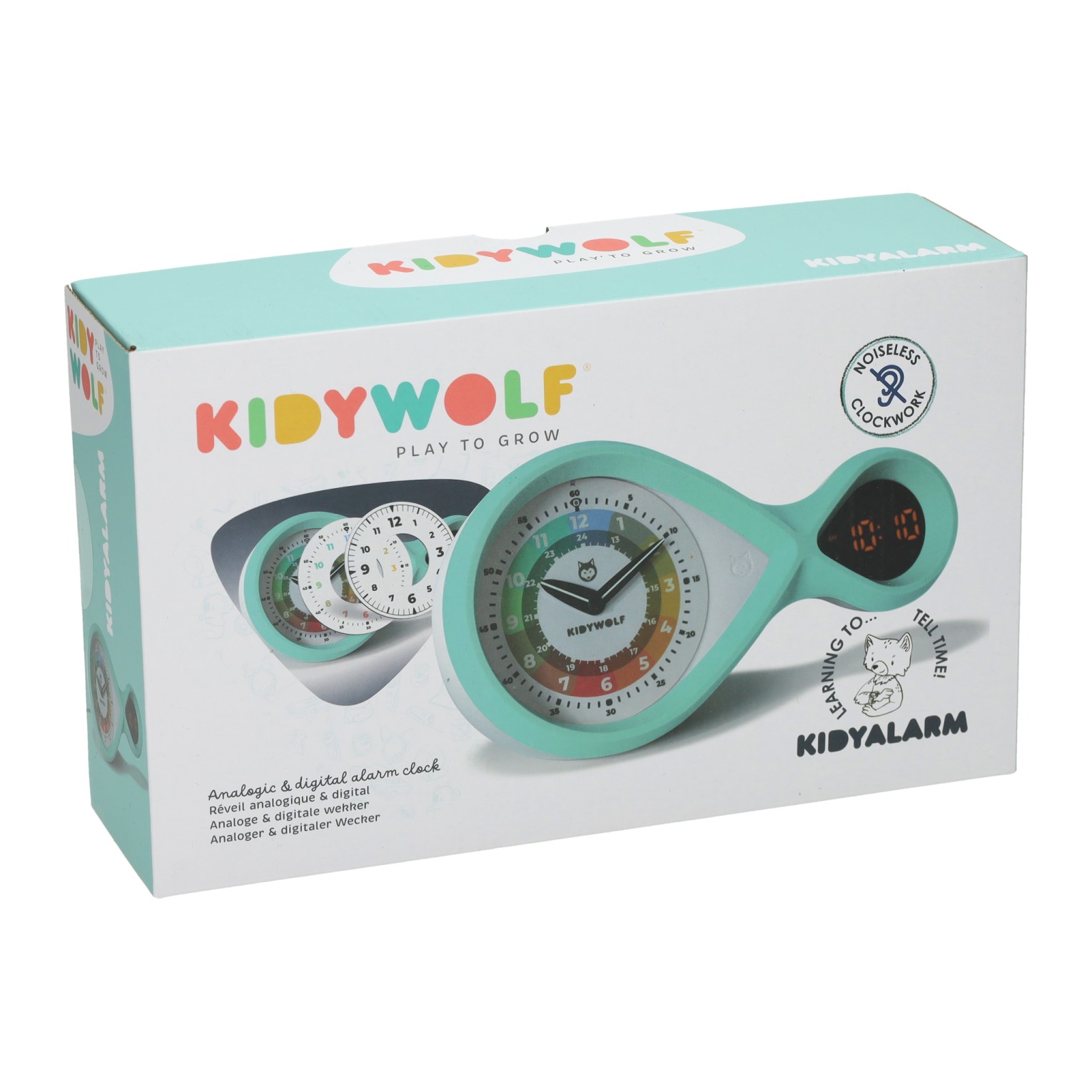 Kidywolf Kidyalarm Analoger und digitaler Wecker Grün