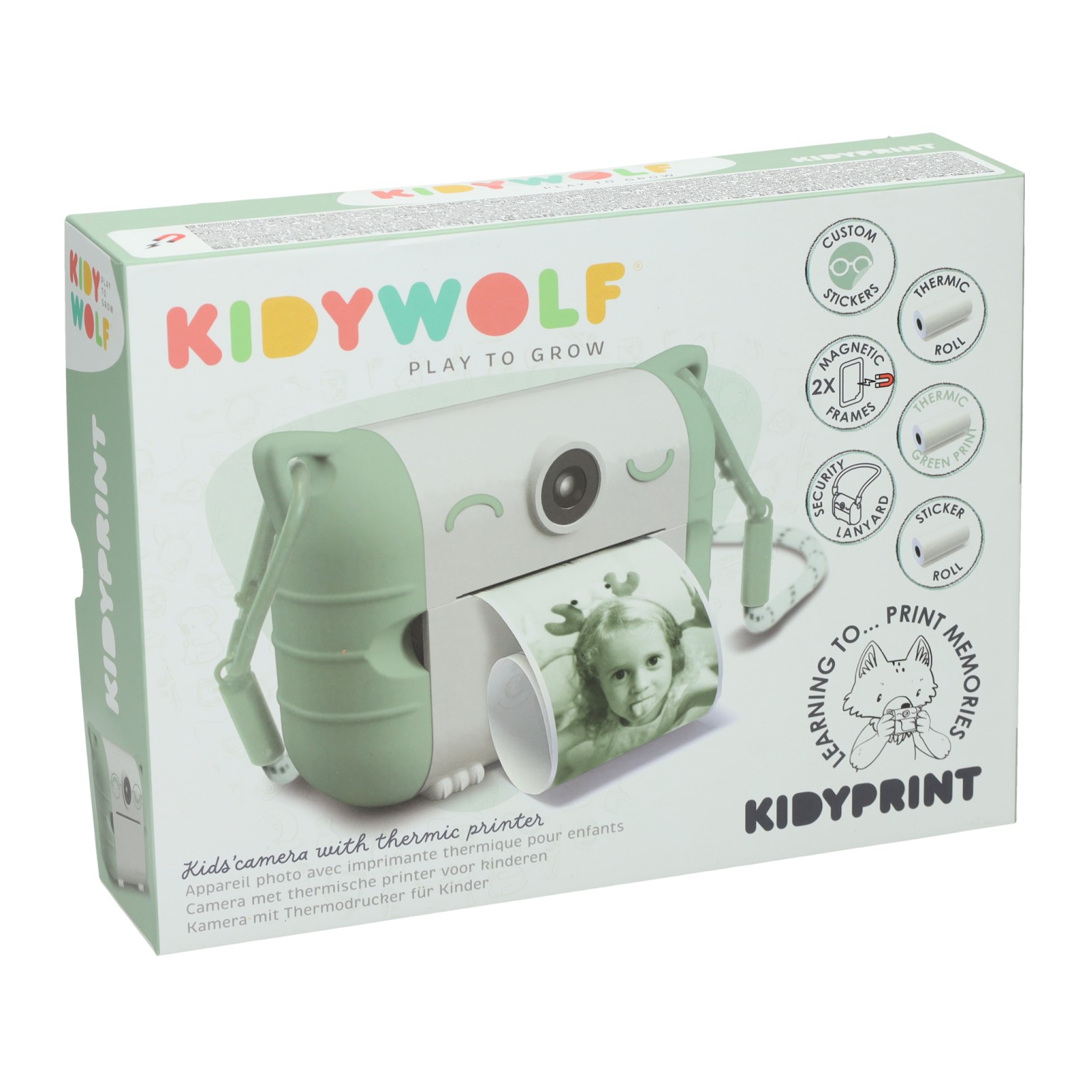 Kidywolf Kidyprint Sofortbildkamera mit Thermodrucker, Grün