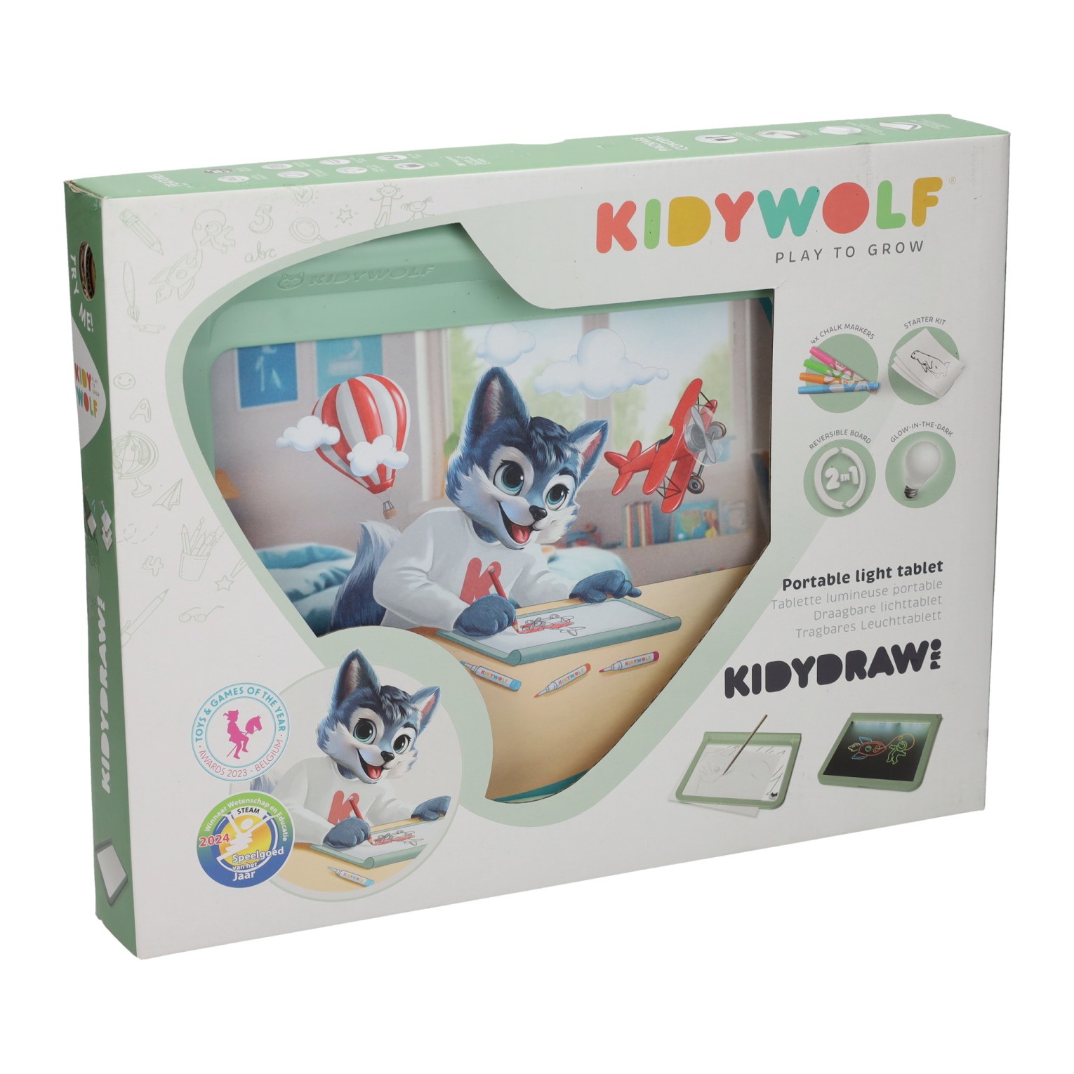 Kidywolf Kidydraw-pro A4 2in1 Lichttafel Groen