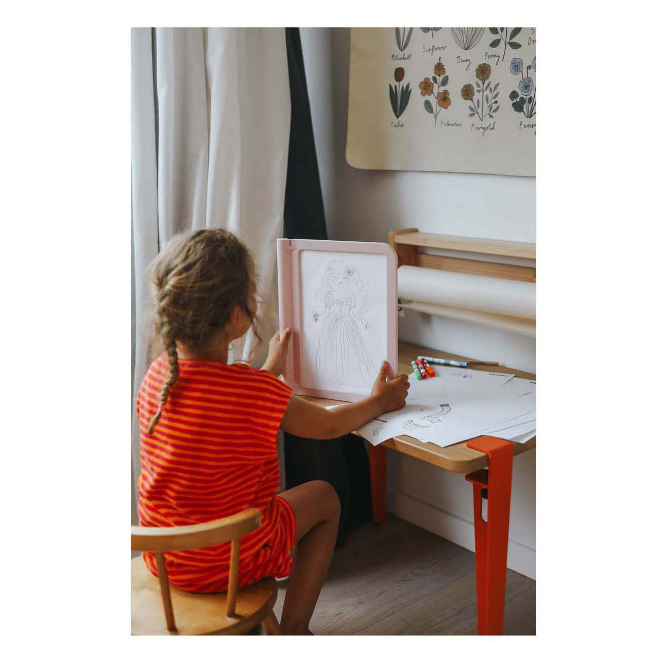 Table lumineuse 2 en 1 Kidywolf Kidydraw-pro A4 rose