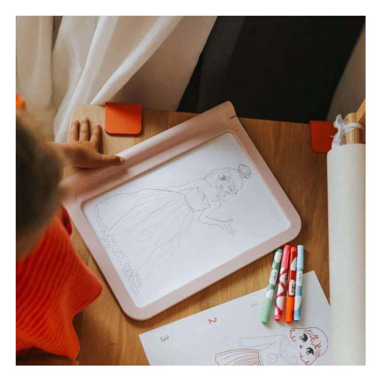 Table lumineuse 2 en 1 Kidywolf Kidydraw-pro A4 rose