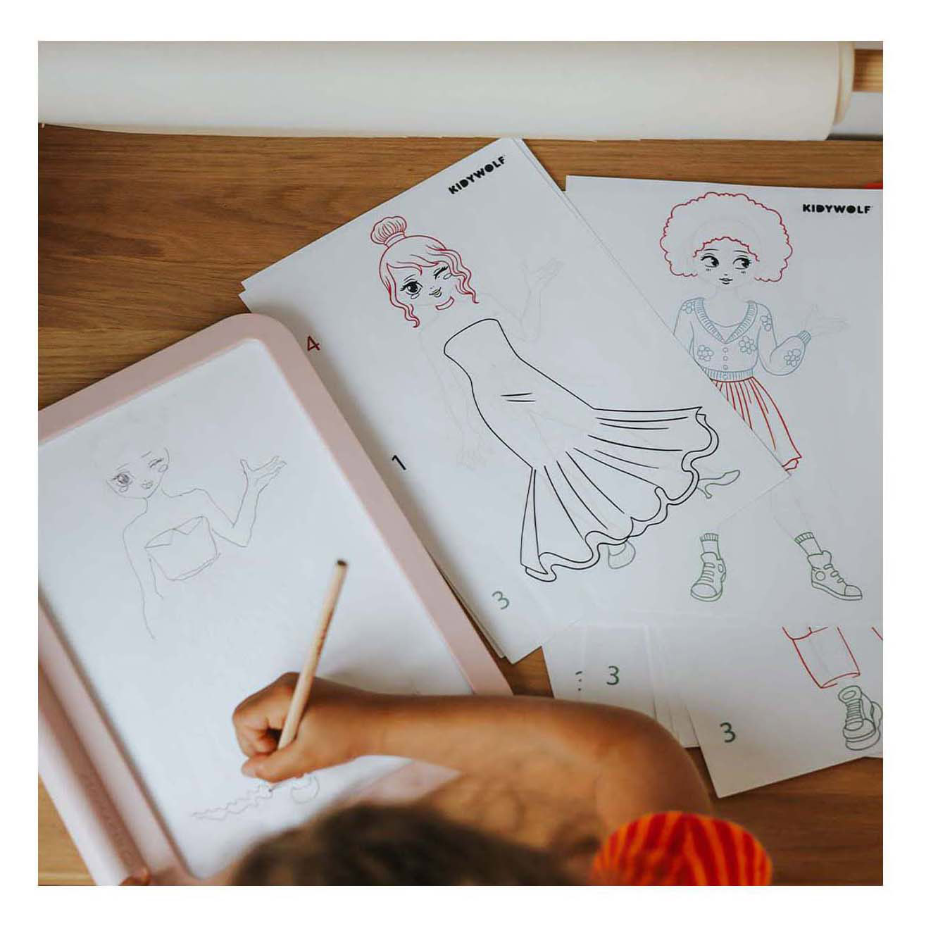 Table lumineuse 2 en 1 Kidywolf Kidydraw-pro A4 rose