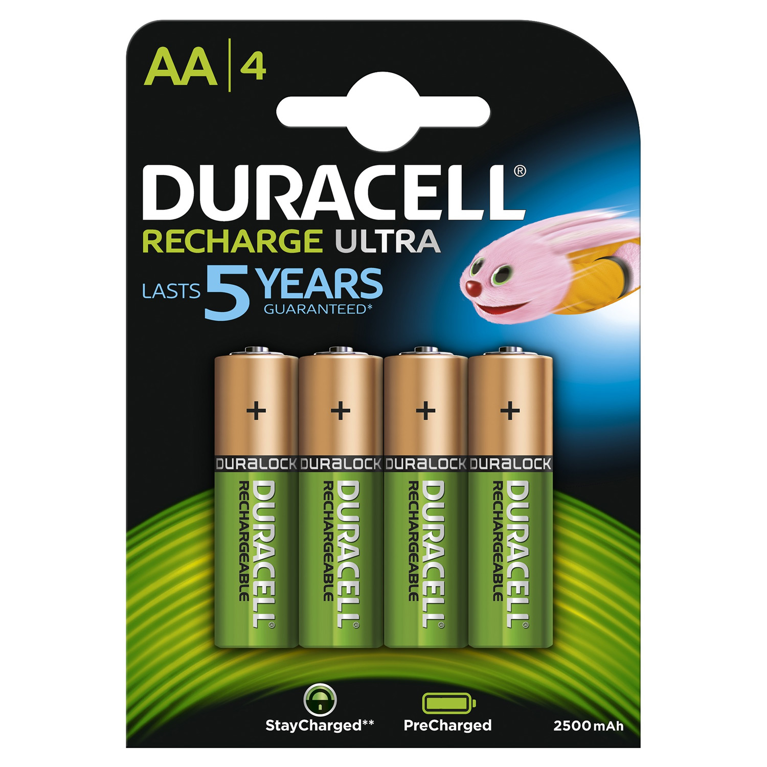 Oplaadbare Batterijen Duracell Rechargeable NimH Stay Charged AA/HR6 2500mAh, 4st.