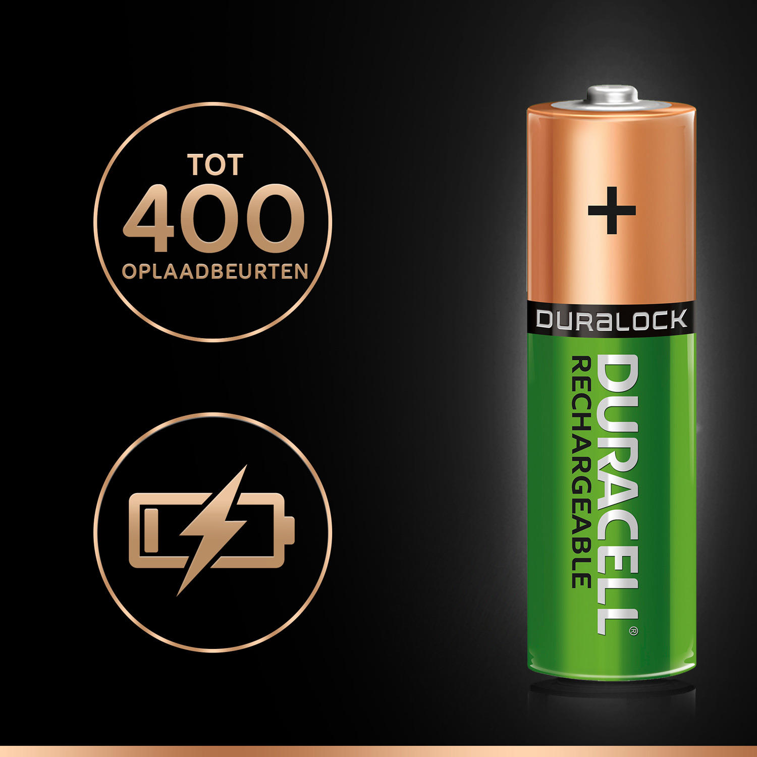 Oplaadbare Batterijen Duracell Rechargeable NimH Stay Charged AA/HR6 2500mAh, 4st.