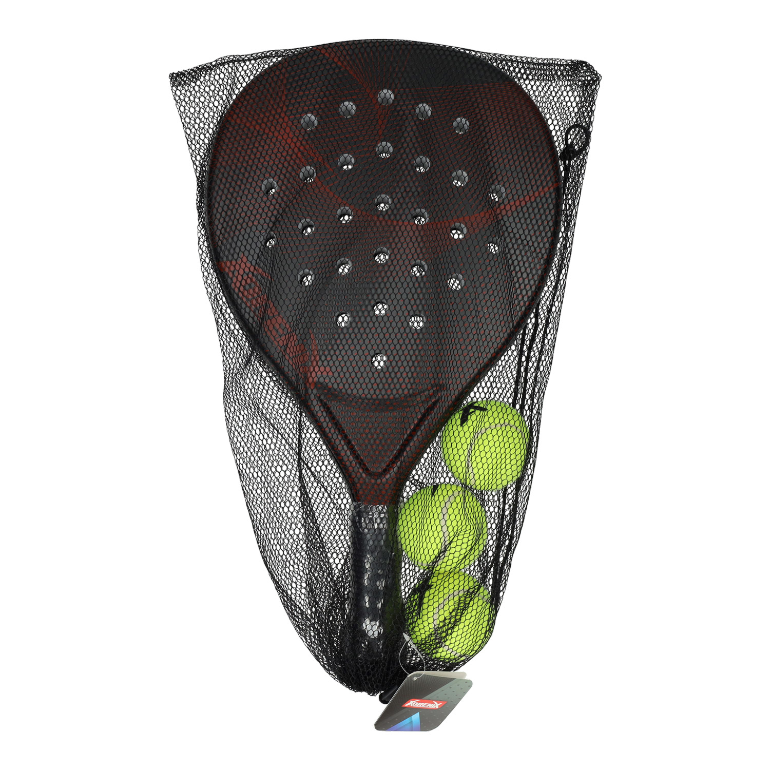 Padelset Racket met 3 Ballen - Rood