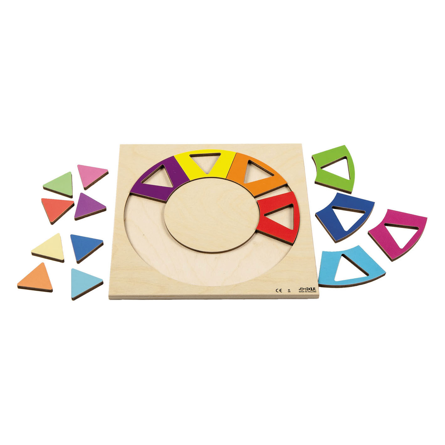 Rolf - Reliefpuzzle Entdecken Sie die Farbe und Form Regenbogenkreis, 16-tlg.