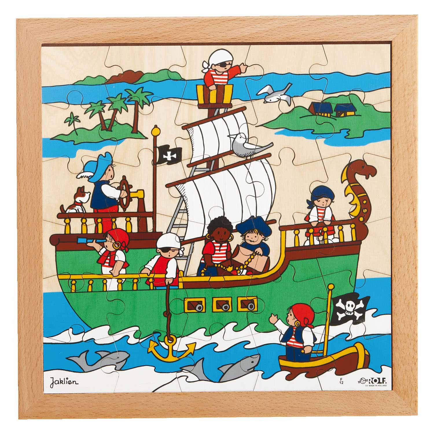 Rolf - Puzzle en bois Pirates, 30 pcs.