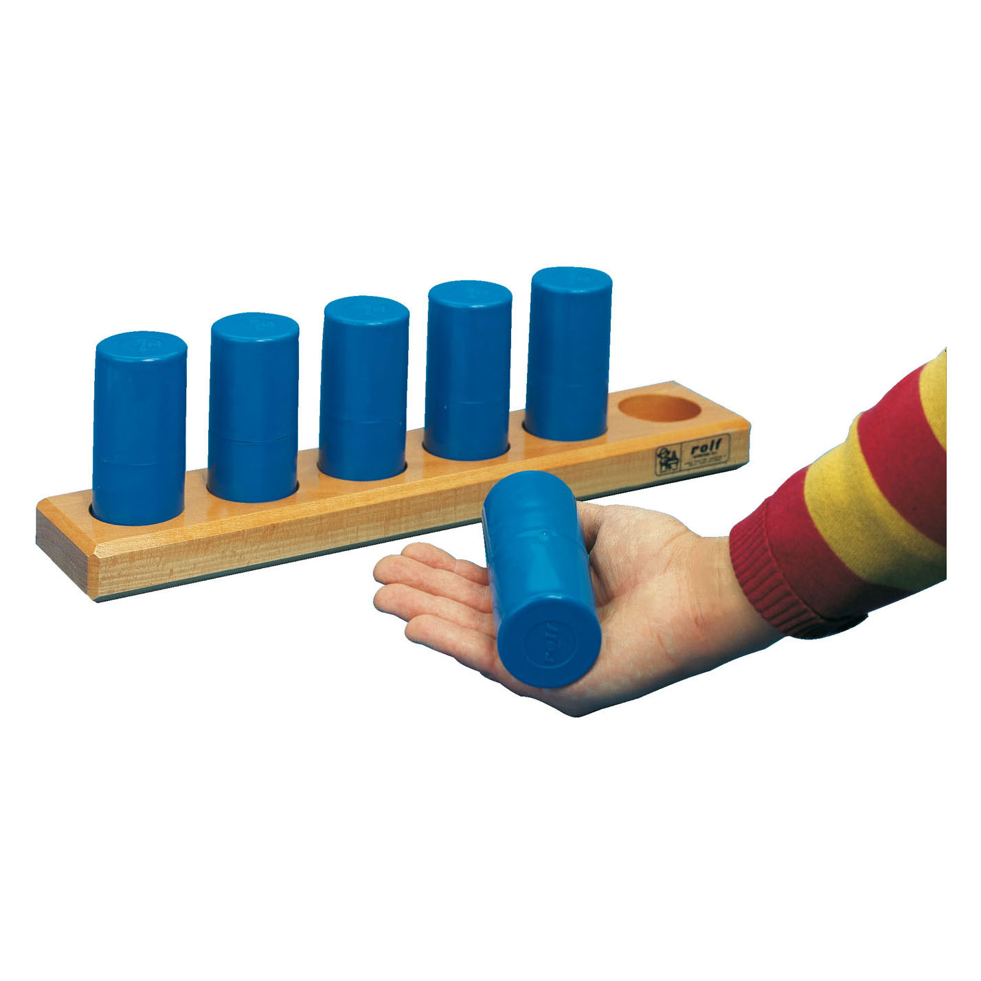 Rolf More - Gewichtsbox-Set aus Holz, Blau