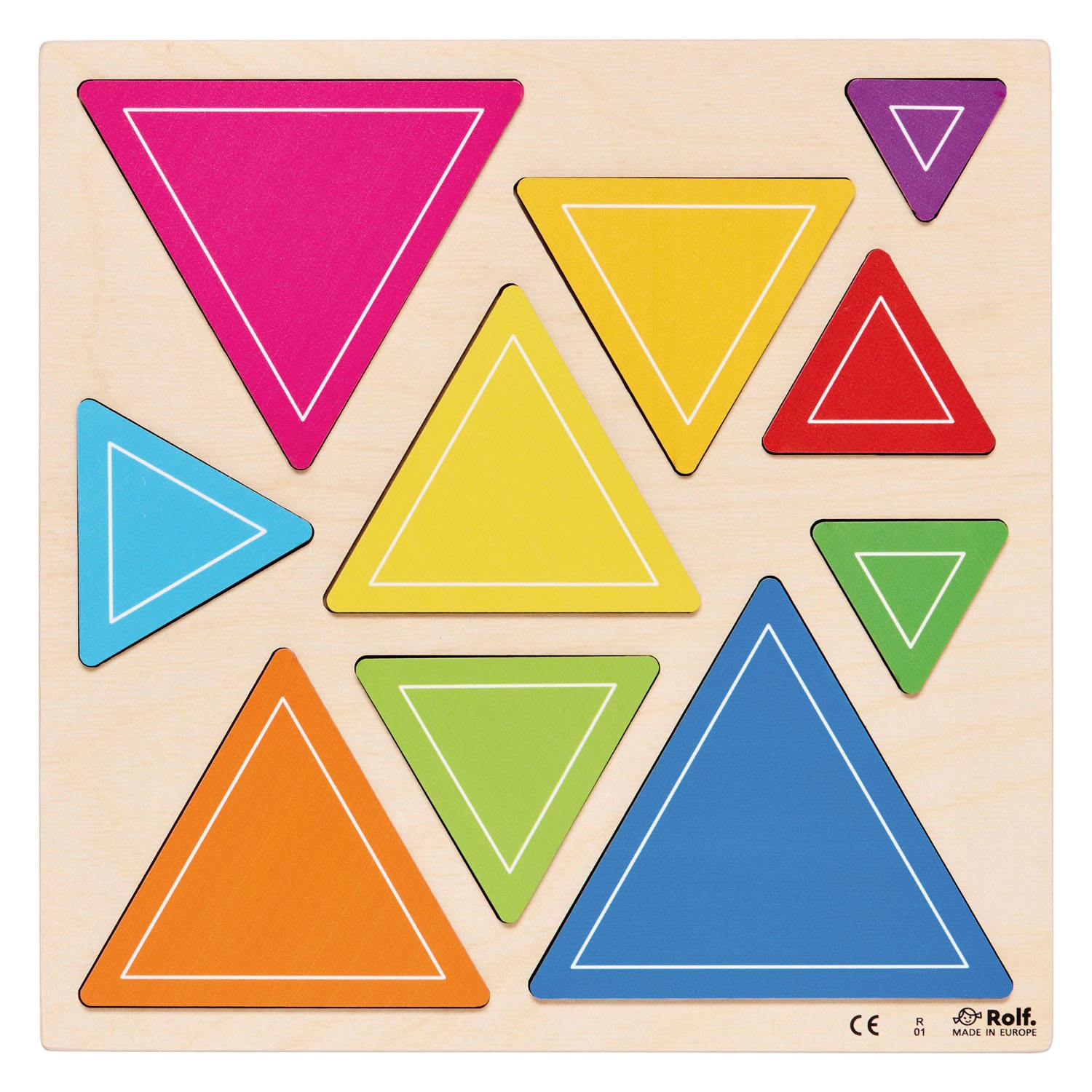 Rolf - Relief-Holzformpuzzle Quadrat und Dreieck, 2er-Set