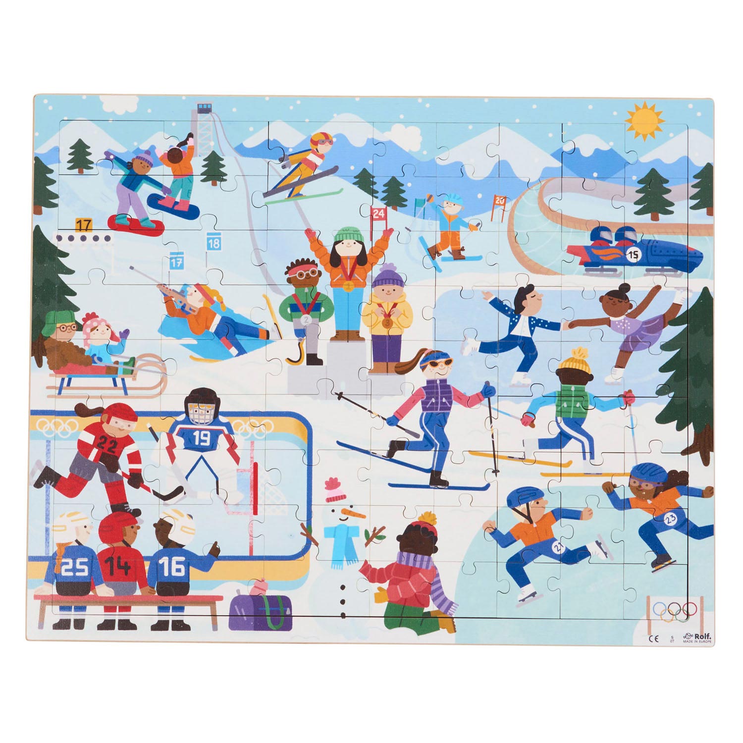 Rolf - Puzzle en bois Jeux d'hiver, 72 pcs.