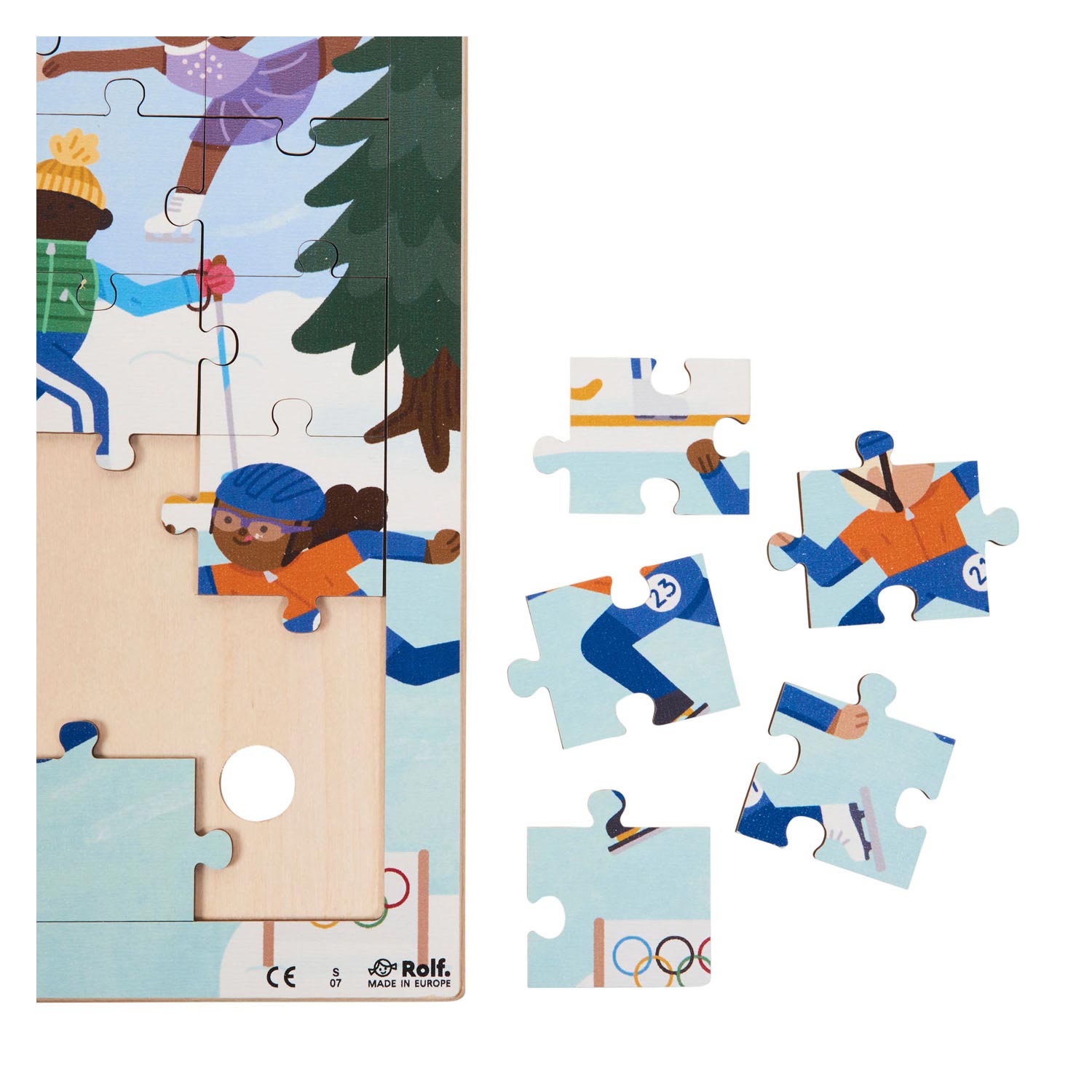 Rolf - Holzpuzzle Winterspiele, 72 Teile.
