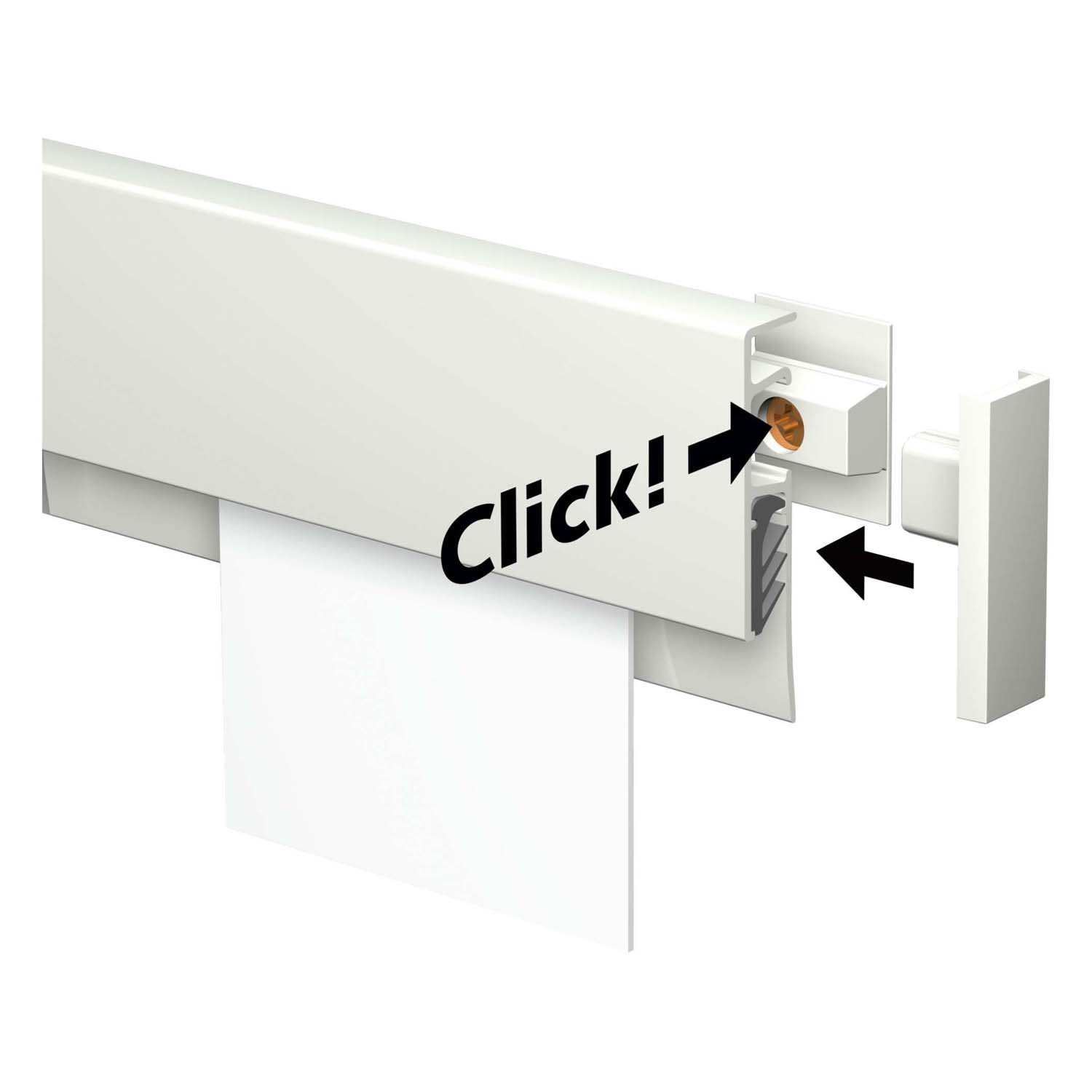Rail d'information - Blanc 200 cm