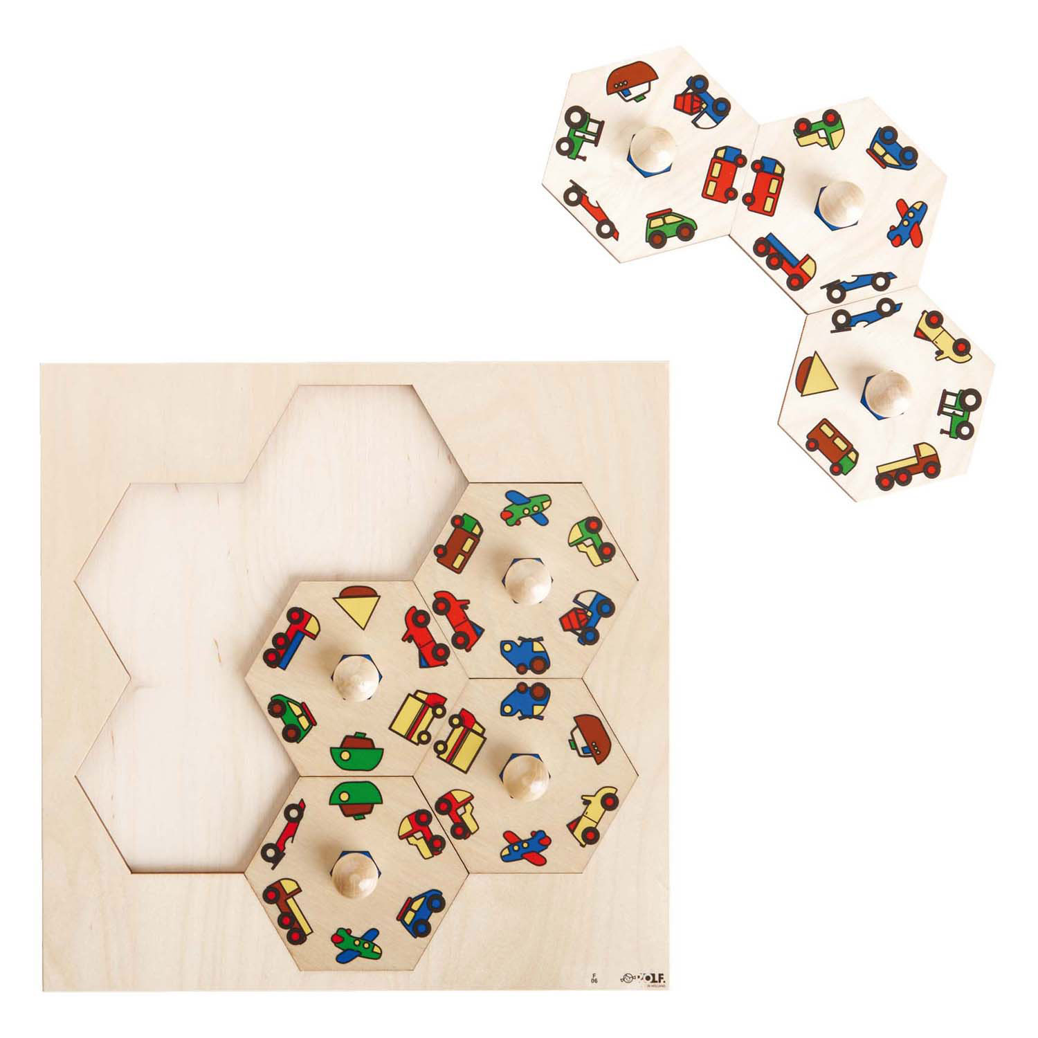 Rolf - Carrousel Houten Puzzel Voertuigen - 7st.