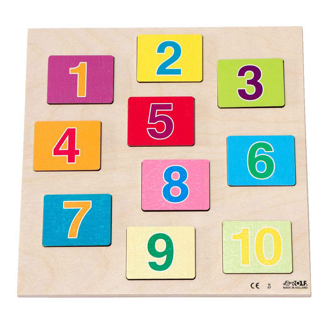 Rolf - Relief Houten Puzzel Ontdek het Getal - 10st.