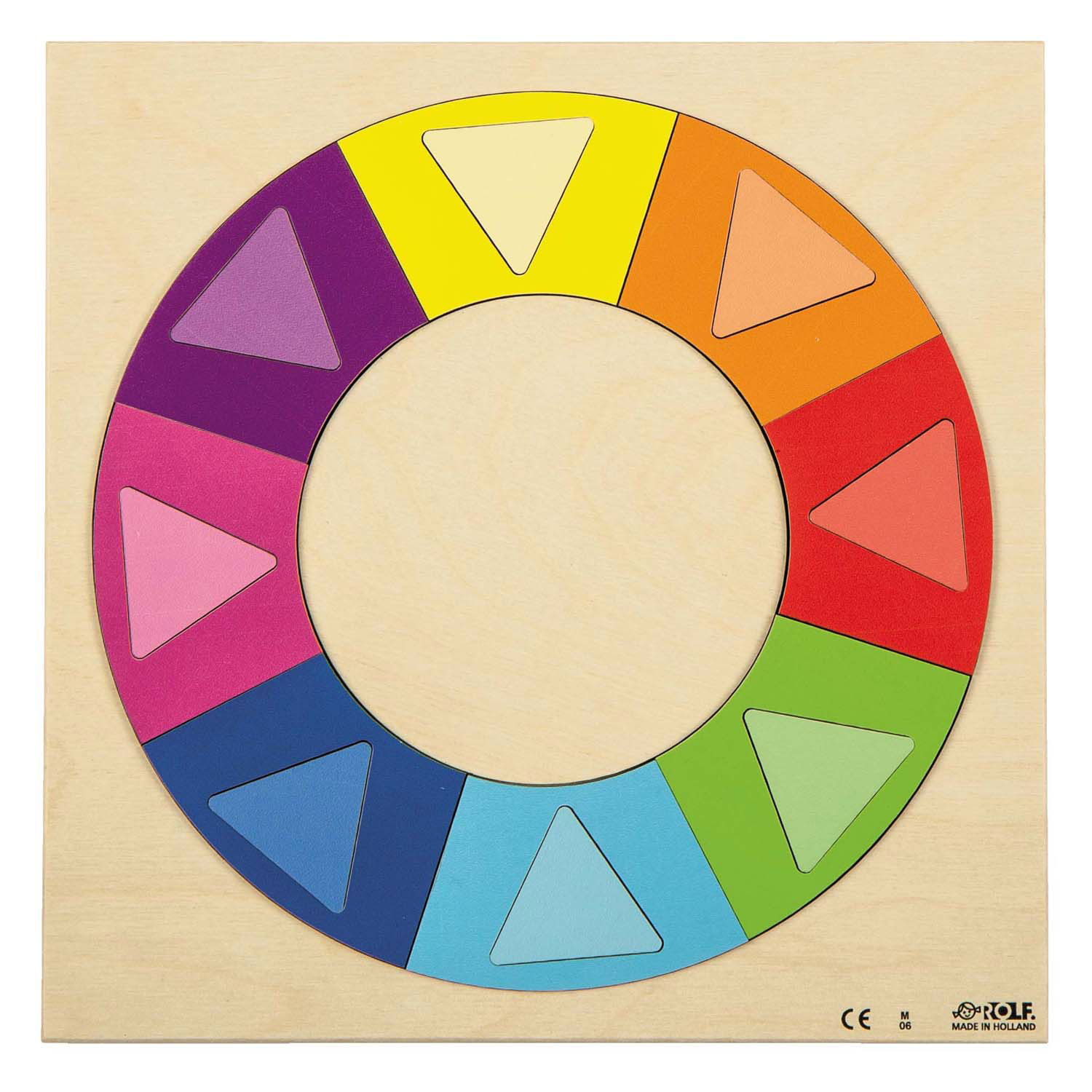 Rolf - Puzzle en bois en relief Découvrez la couleur et la forme - 2 pièces.