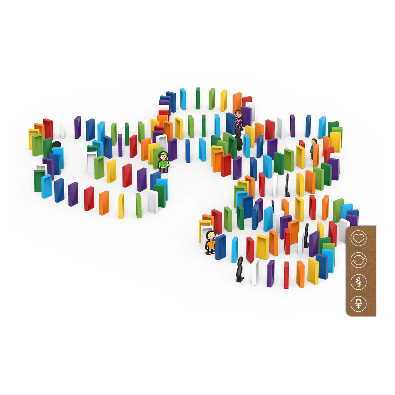 BiOBUDDi Domino Inclusief 10 Figuren - 150dlg.
