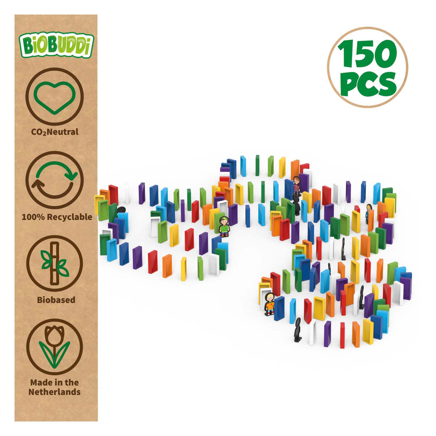 BiOBUDDi Domino Inclusief 10 Figuren - 150dlg.