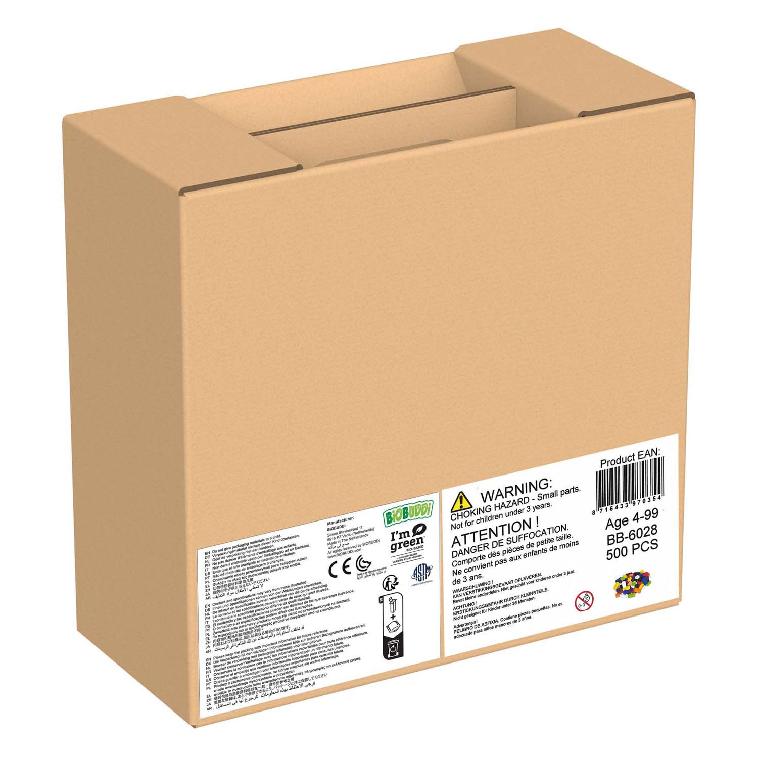 BiOBUDDi Education Small Bouwblokken - 500dlg.