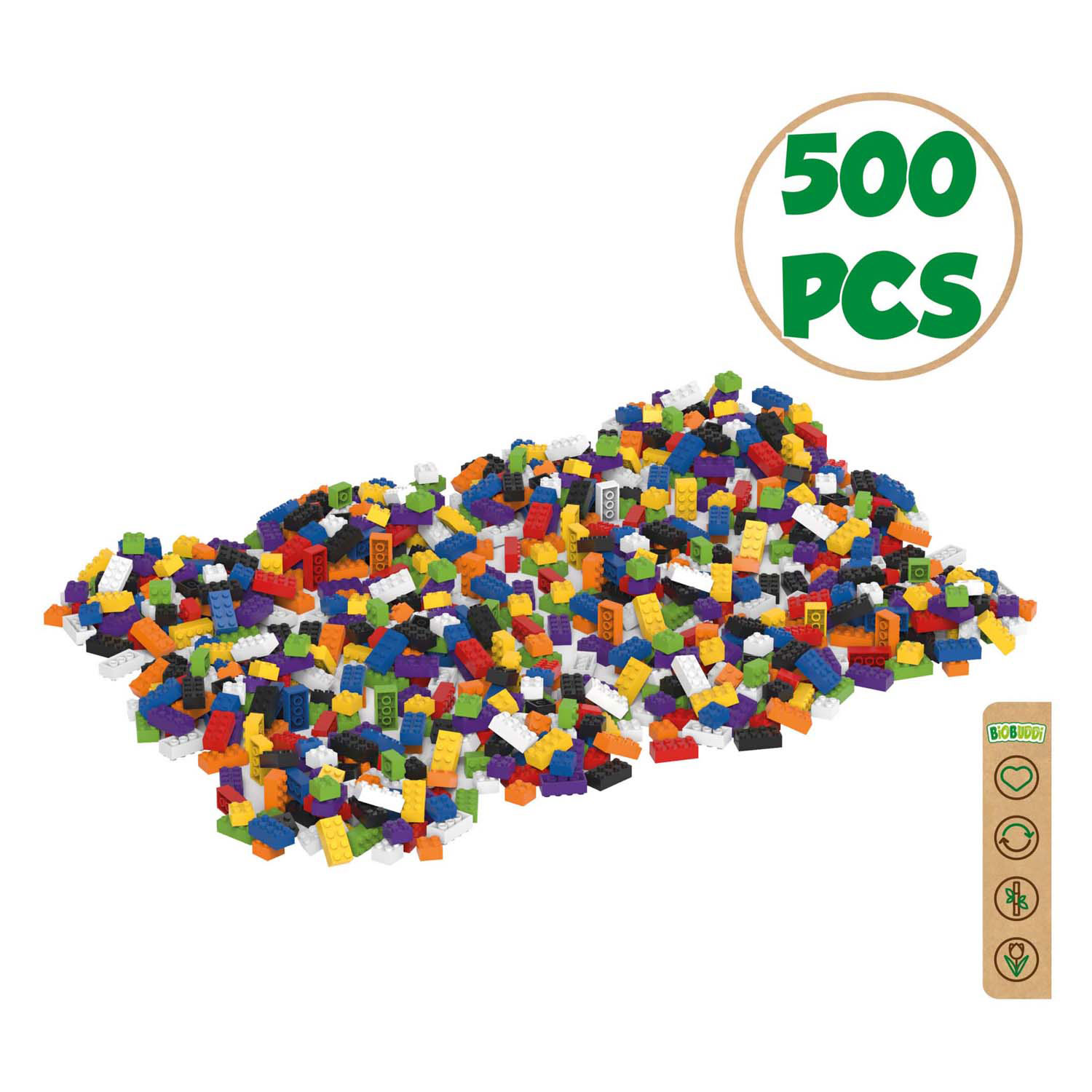 BiOBUDDi Education Small Bouwblokken - 500dlg.