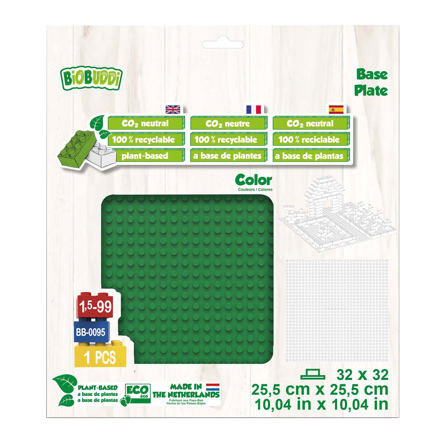 BiOBUDDi Edu Basisplatenset Forest Green - 4st.