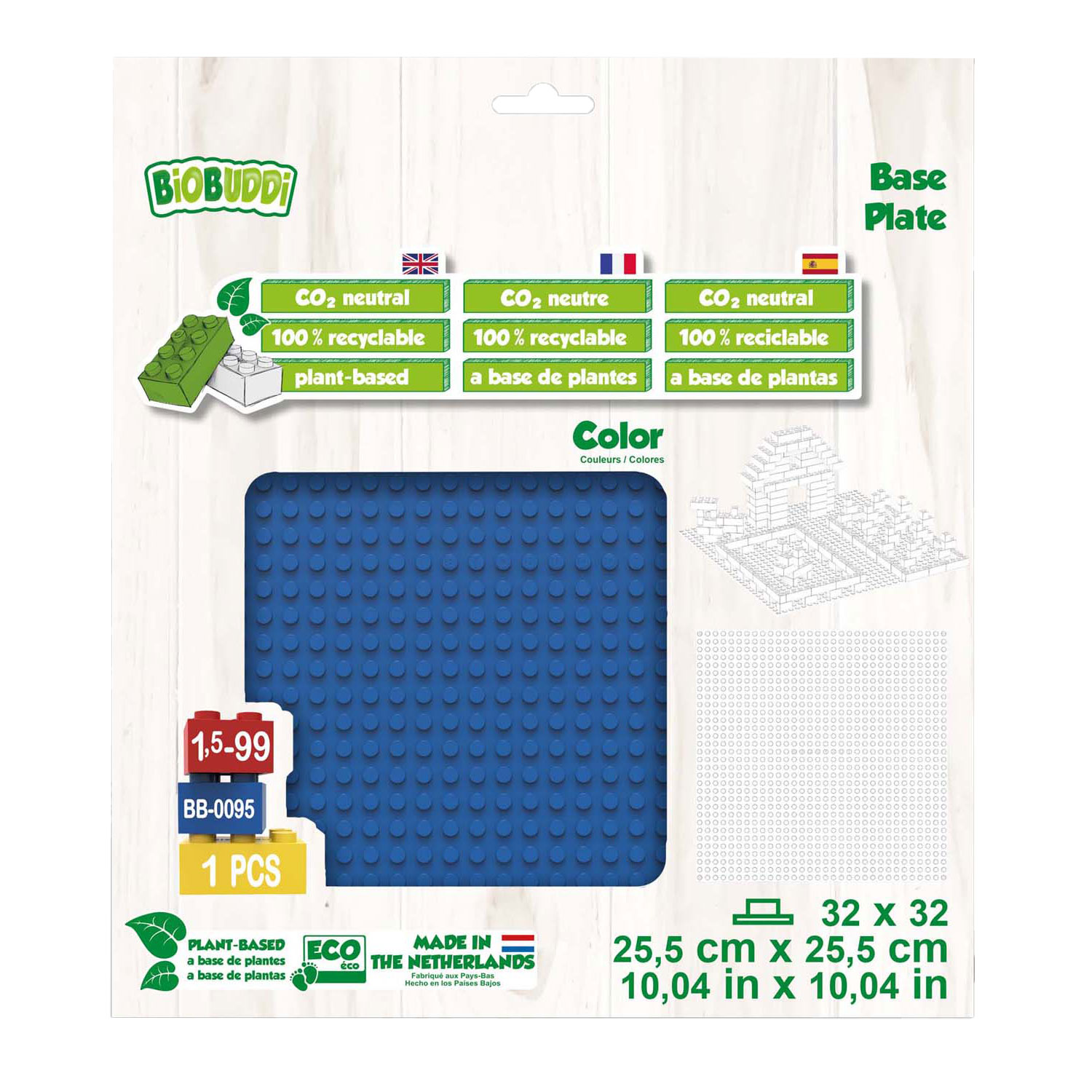 BiOBUDDi Edu Basisplatenset Ocean Blue - 4st.