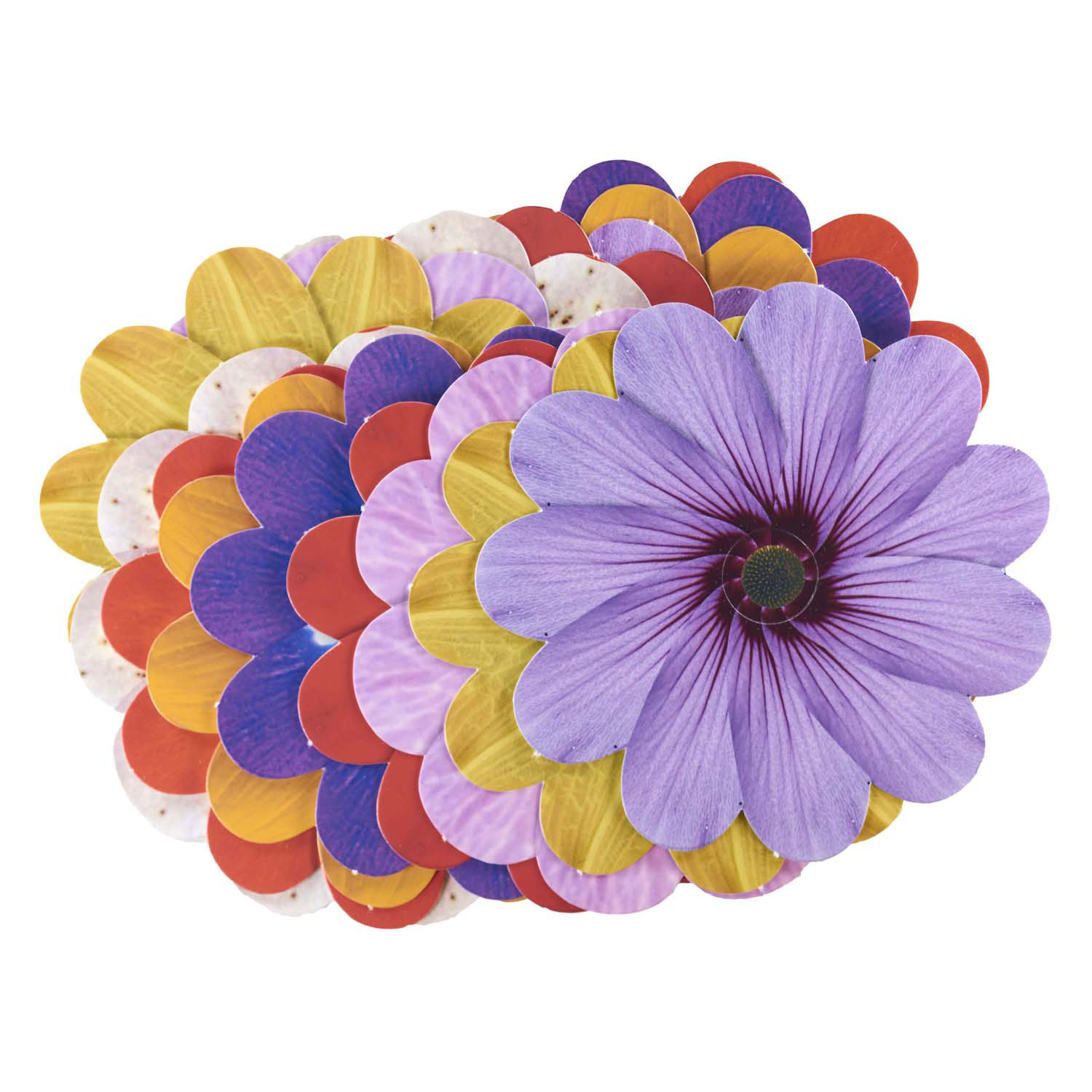 Fleurs tressées avec aiguille à broder 11,5 cm - 16 pièces.