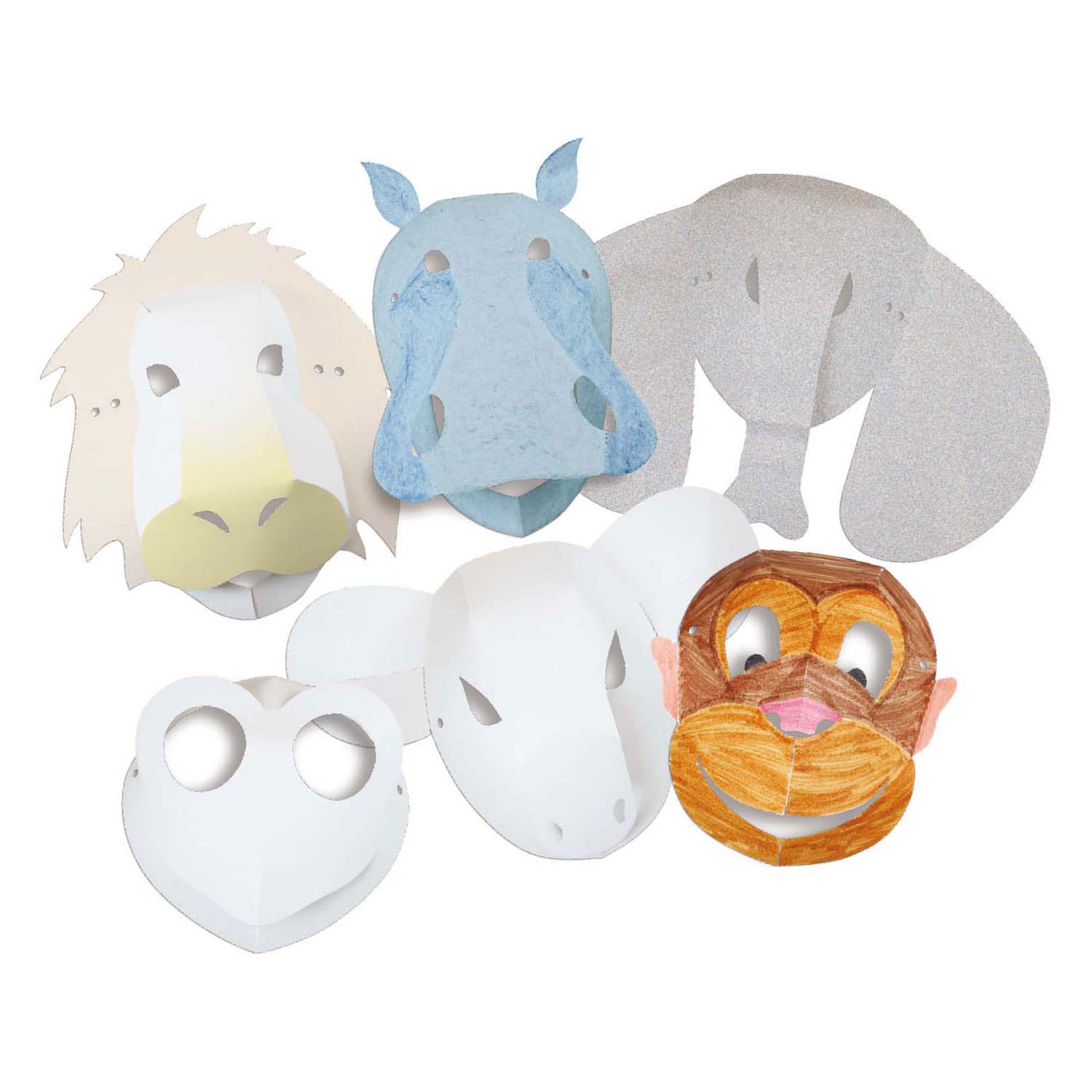 Masques d'animaux en carton - 30 pièces.