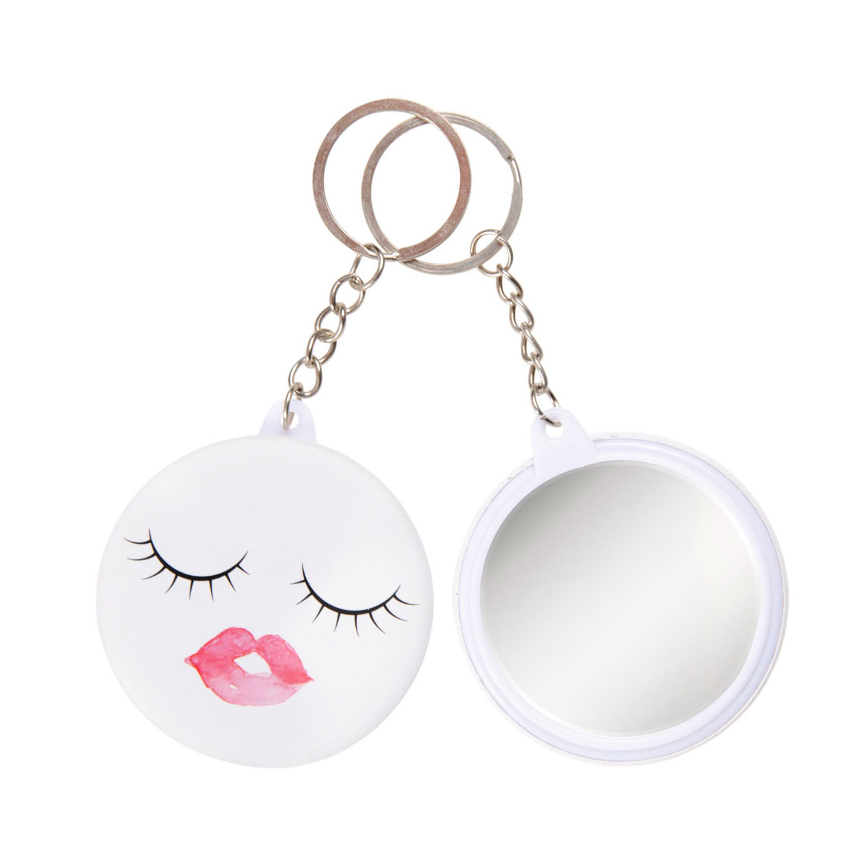 Porte-clés avec lèvres et cils miroir