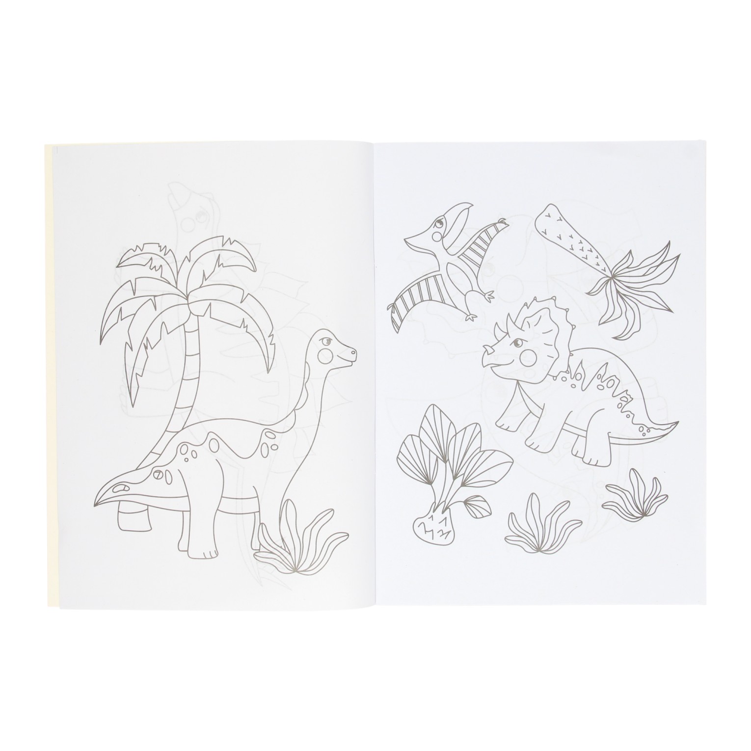 Livre de coloriage avec feuille d'autocollants dinosaures