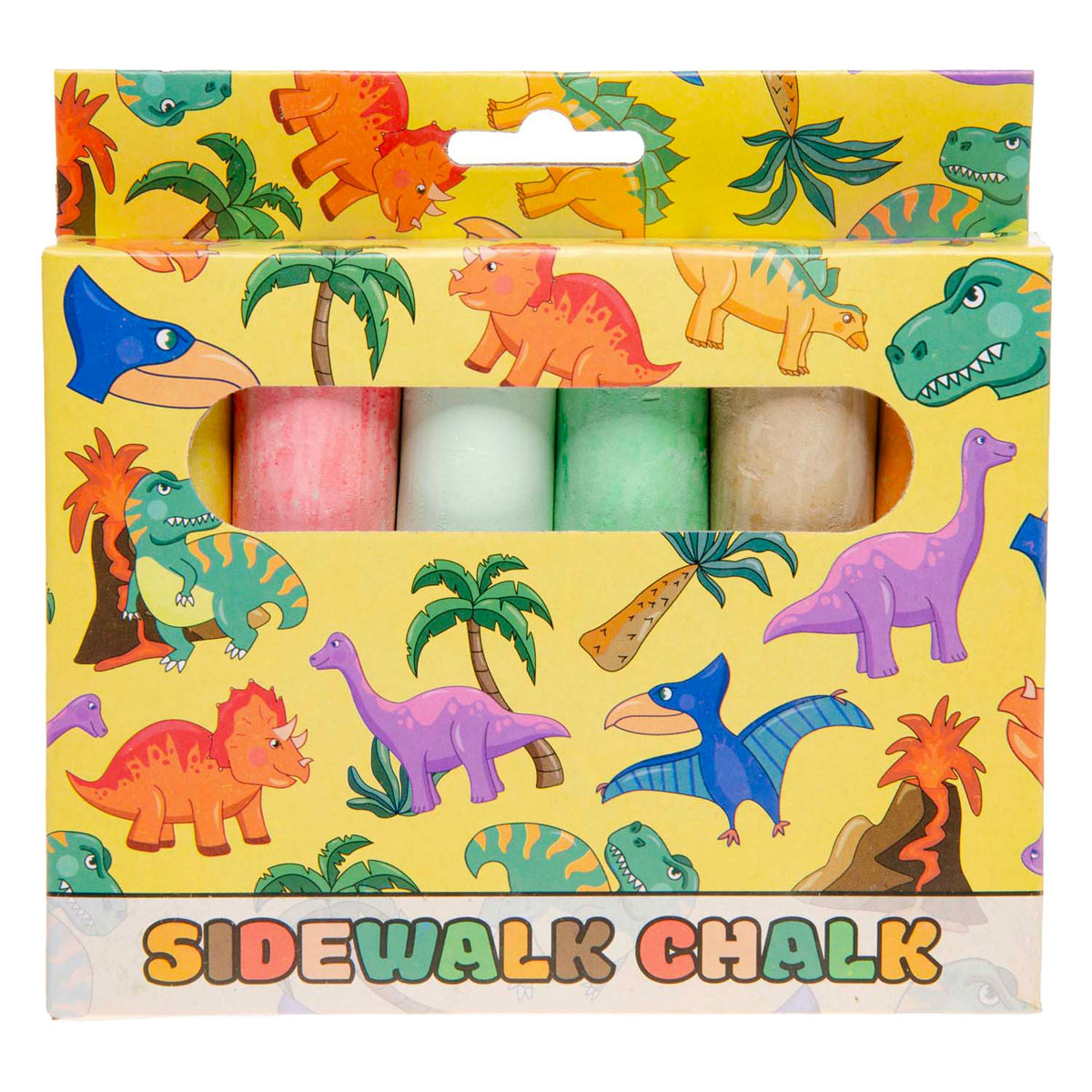 Craies pour trottoir Dinosaure, 6 pcs.