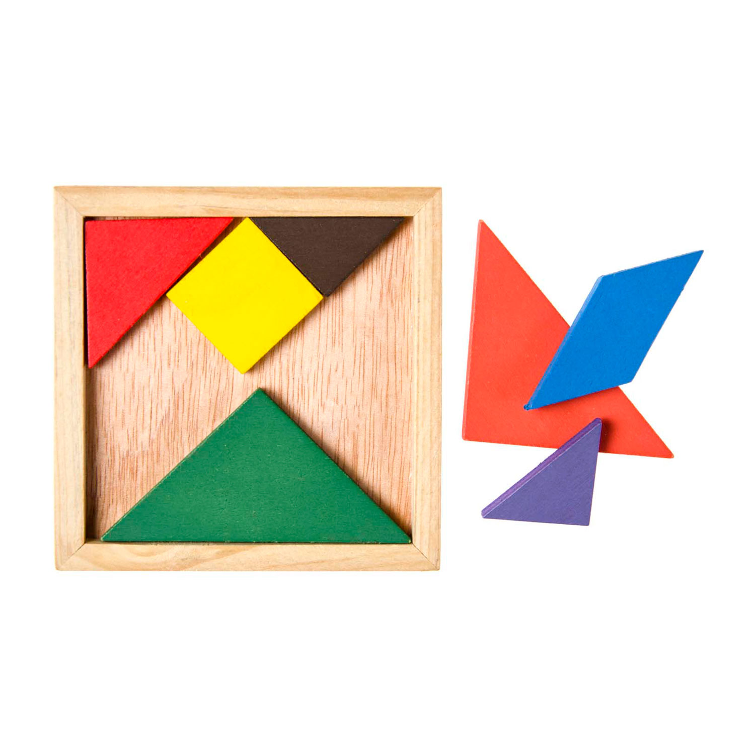 Houten Tangram Puzzel, 7st.