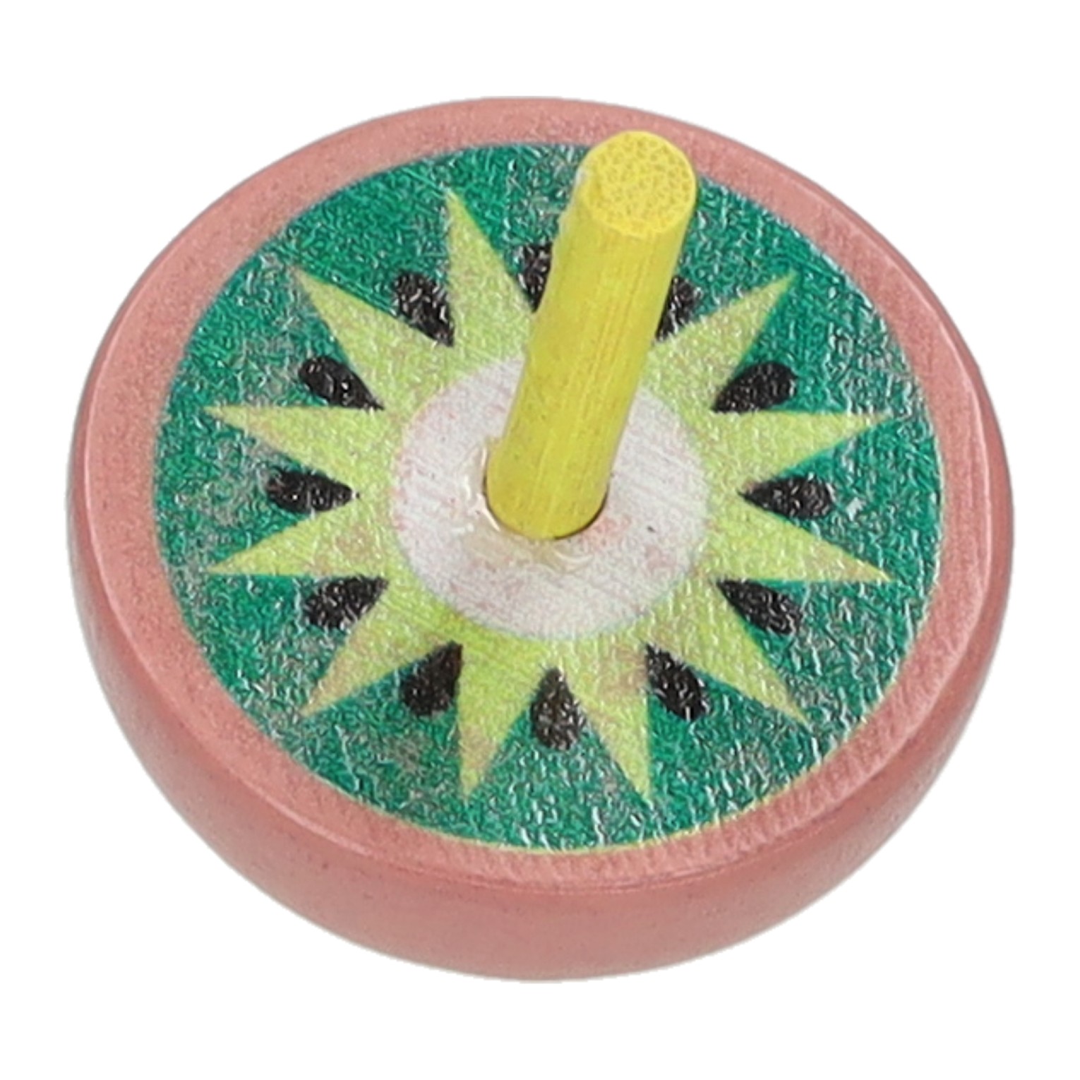 Toupie en bois sur le thème des fruits