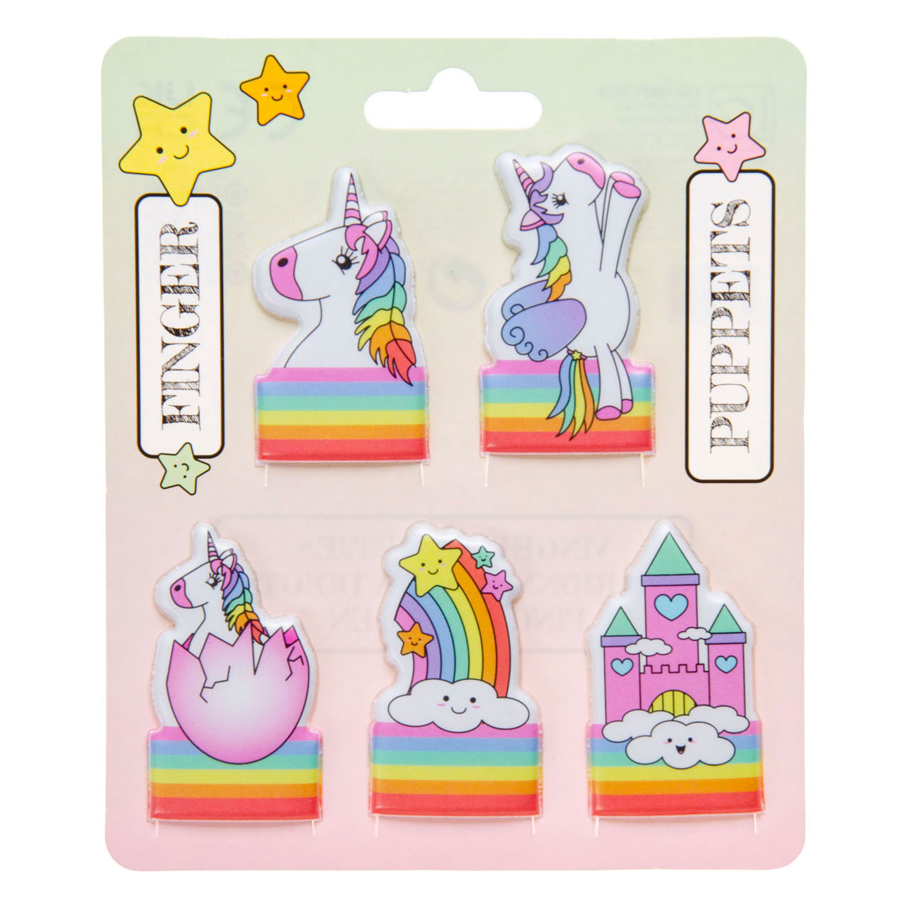 Vingerpoppetjes Eenhoorn - 5st.