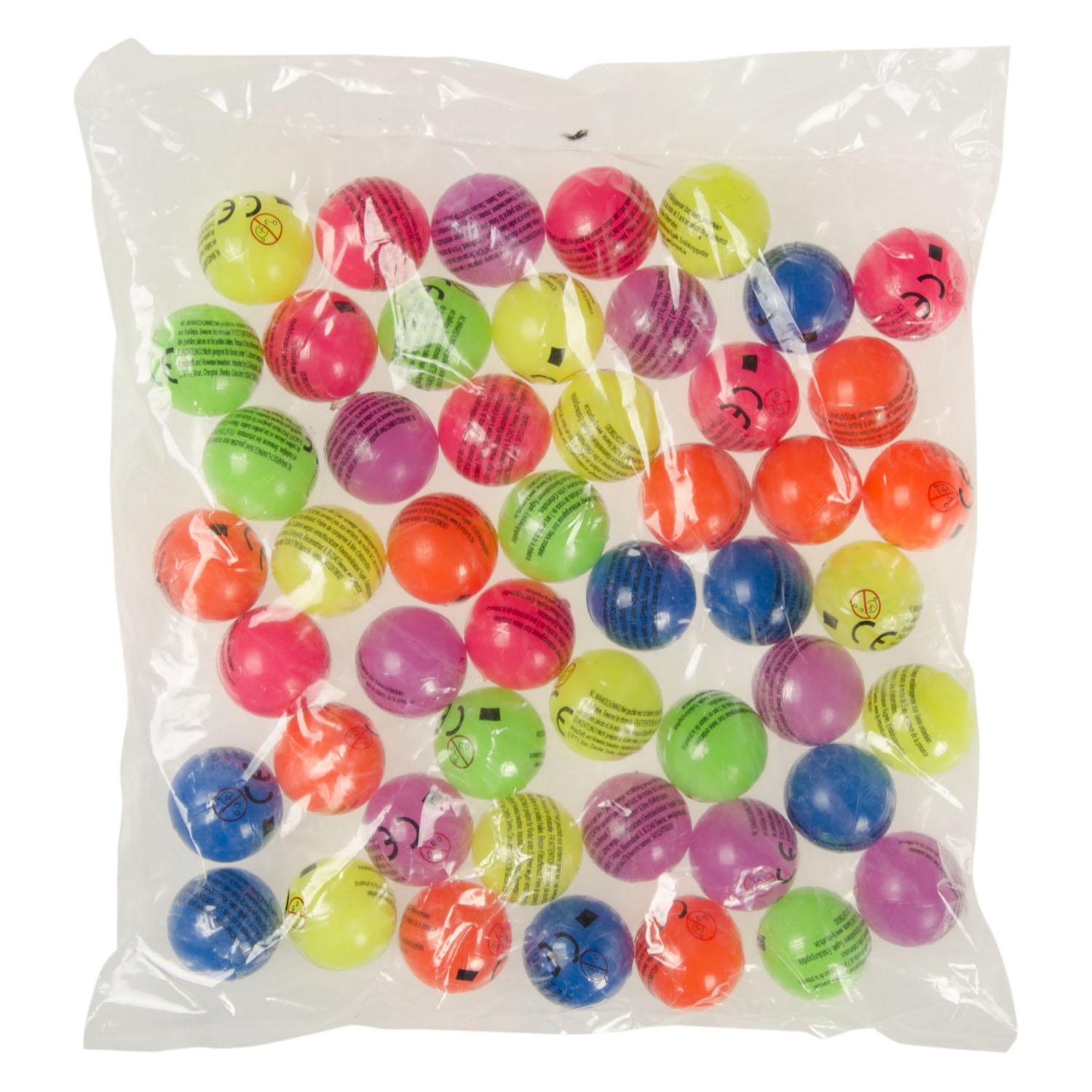 Mini Stuiterballen Neonkleurig, 50st.
