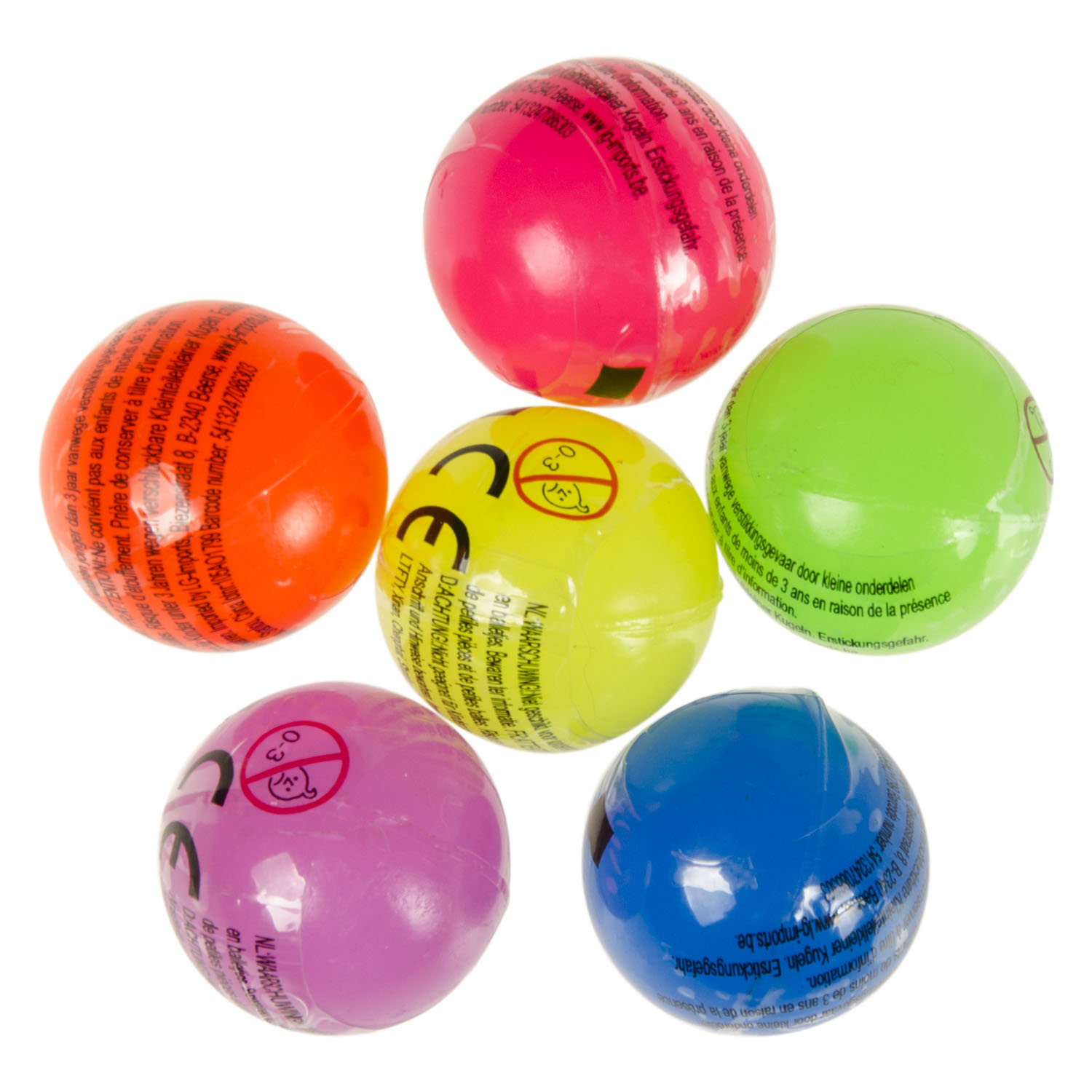 Mini Stuiterballen Neonkleurig, 50st.