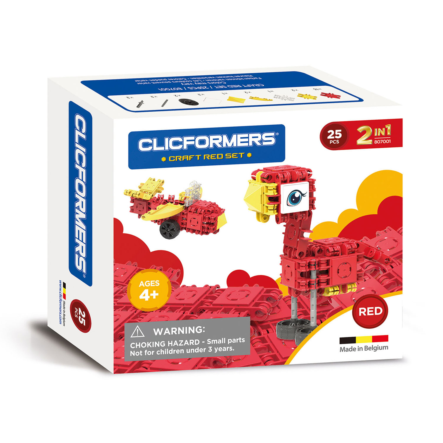 Clicformers S.T.E.M. Craft Set Rood, 25dlg.