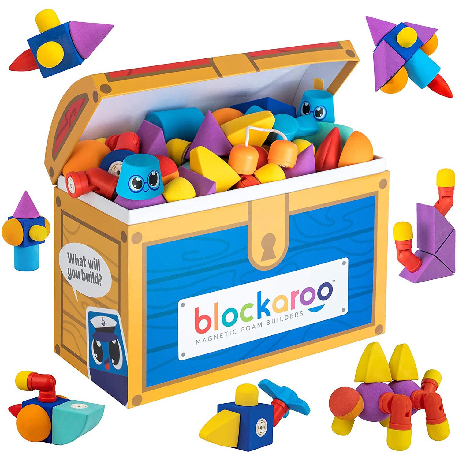 Optimisme Rimpels Volwassen Blockaroo Magnetische Foam Blokken Schatkist Box, ... | Lobbes Speelgoed
