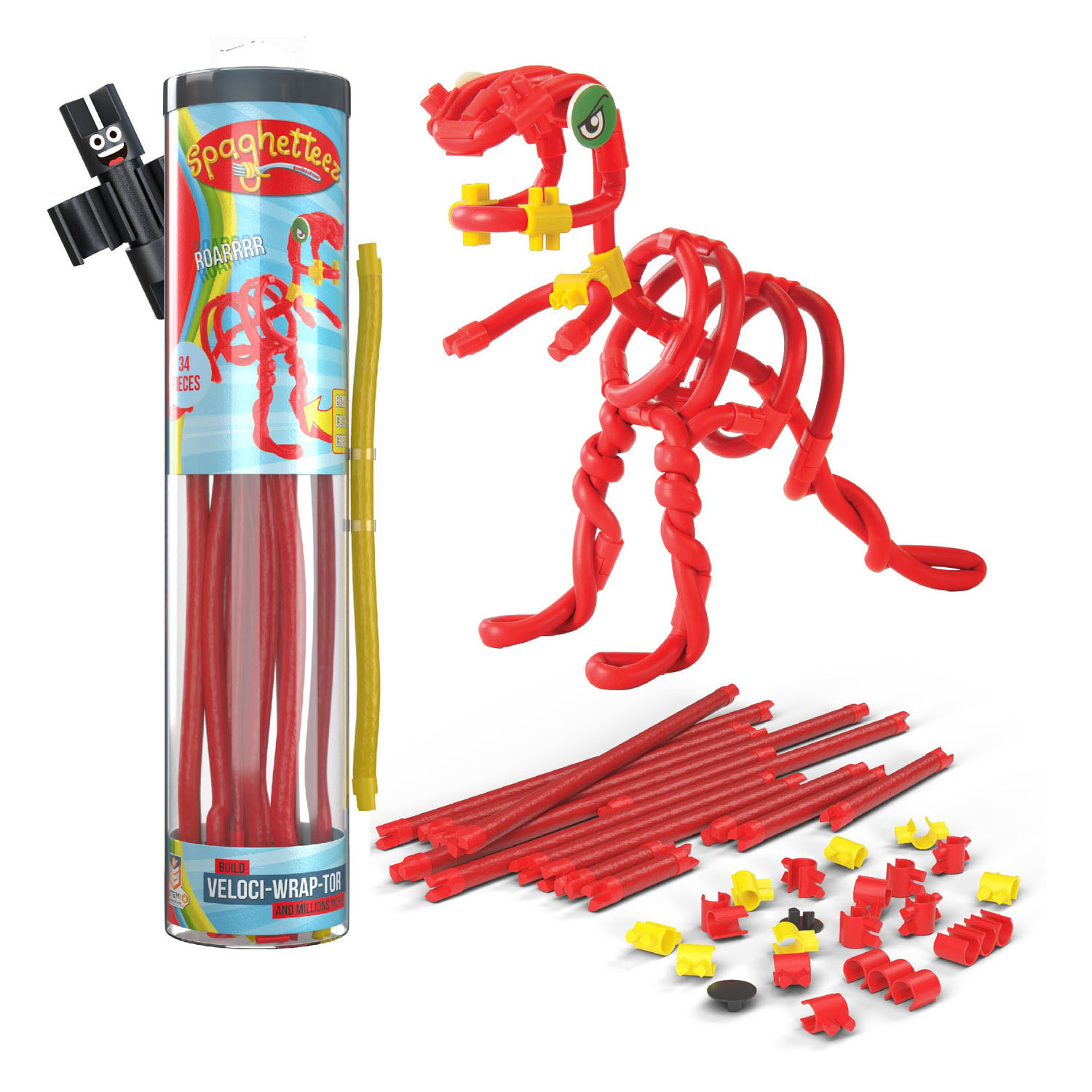 Tiges de construction flexibles Spaghetteez Velociraptor, 34 pcs.