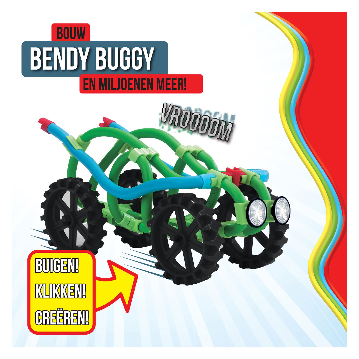 Tiges de construction flexibles Spaghetteez Bendy Buggy, 34 pcs.