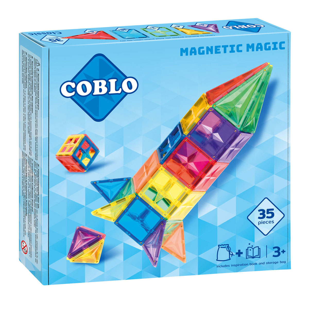 Jouets de construction magnétiques Coblo Classic, 35 pièces.