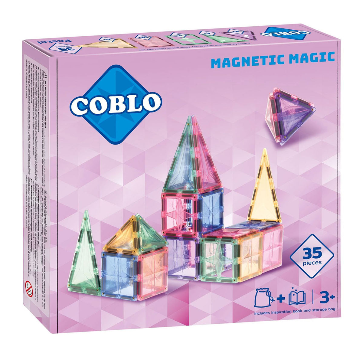 Jouets de construction magnétiques Coblo Pastel, 35 pcs.