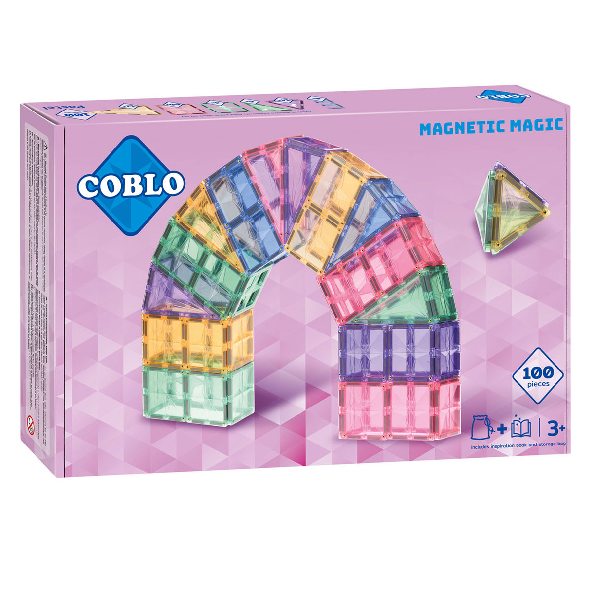 Coblo Pastell Magnetisches Bauspielzeug, 100 Stück.