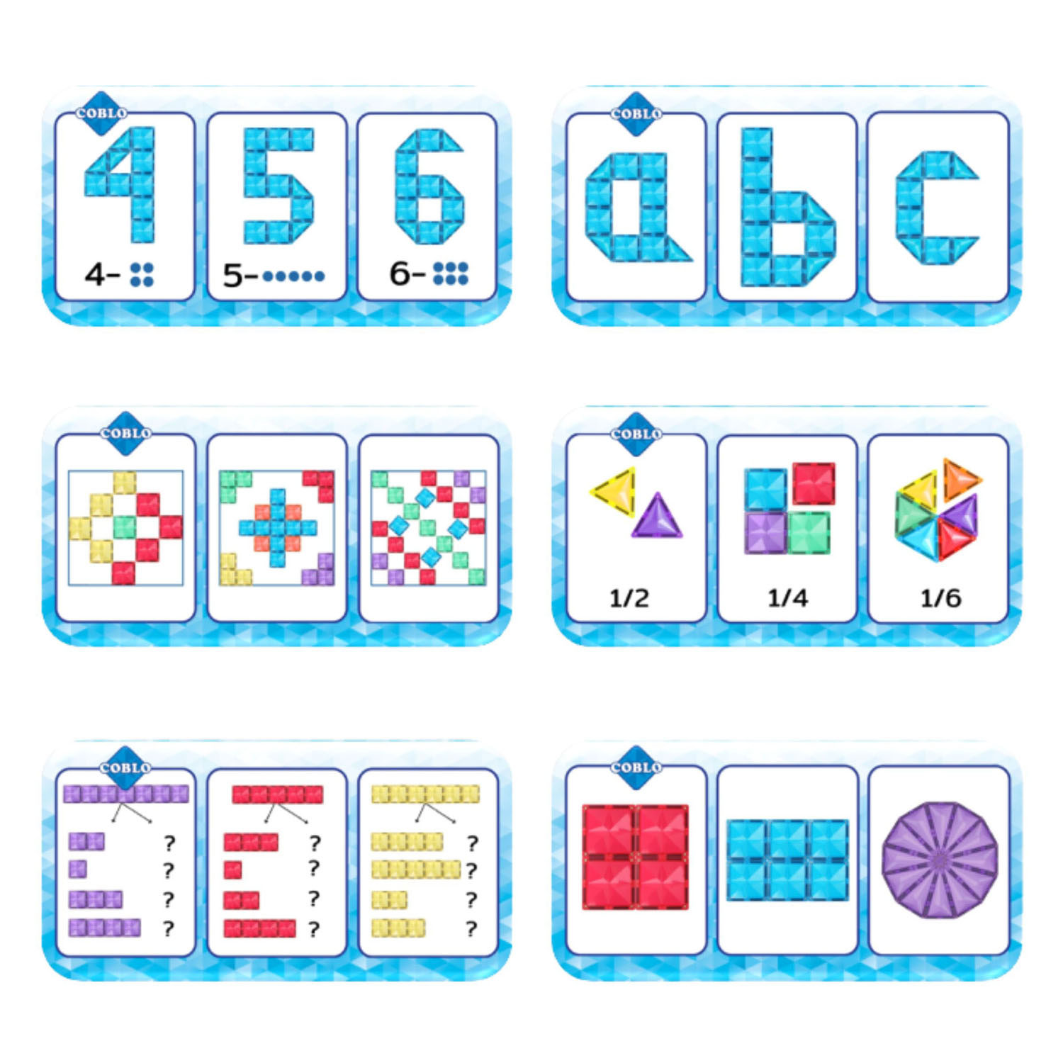 Coblo Aufgabenkarten Magnetisches Konstruktionsspielzeug, 14-tlg.