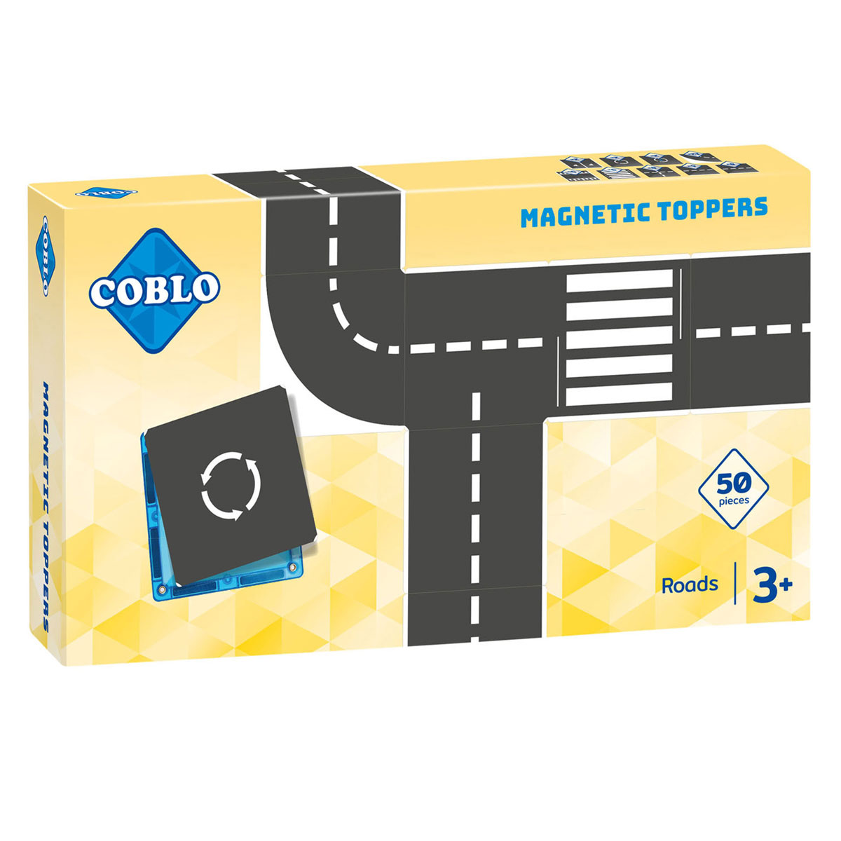 Jouets de construction magnétiques Coblo Toppers Roads, 50 pcs.