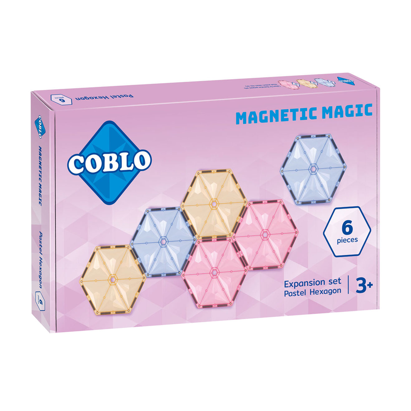 Coblo Pastel Hexagon Magnetisches Bauspielzeug, 6-tlg.