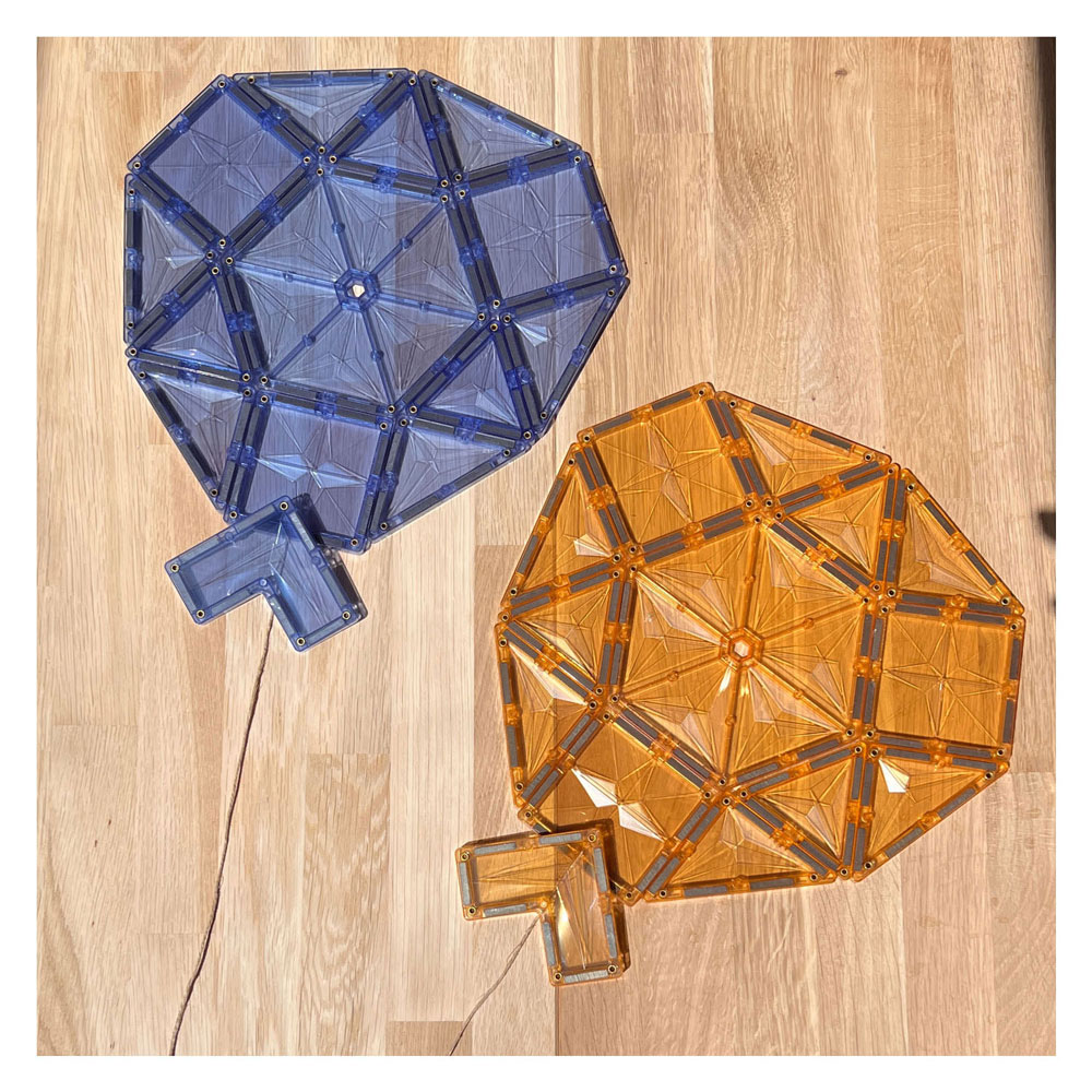 Jouets de construction magnétiques Coblo Pastel Hexagon, 6 pcs.