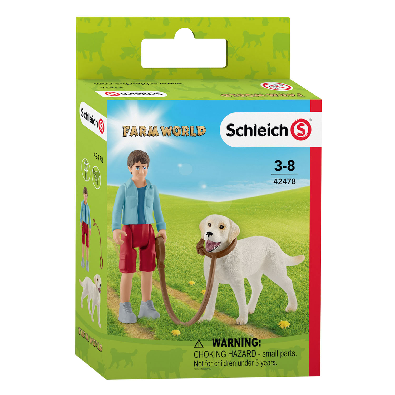 Schleich FARM WORLD Spaziergang mit Labrador Retriever 42478